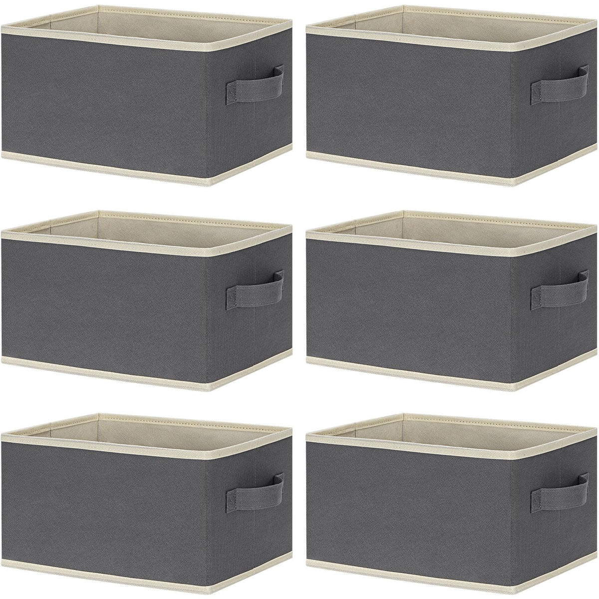 Lhzk Small Storage Baskets For Shelves 6 Pack, Collapsible Fabric Storage Bins For Shelves, Closet Storage Bins With Handles, St