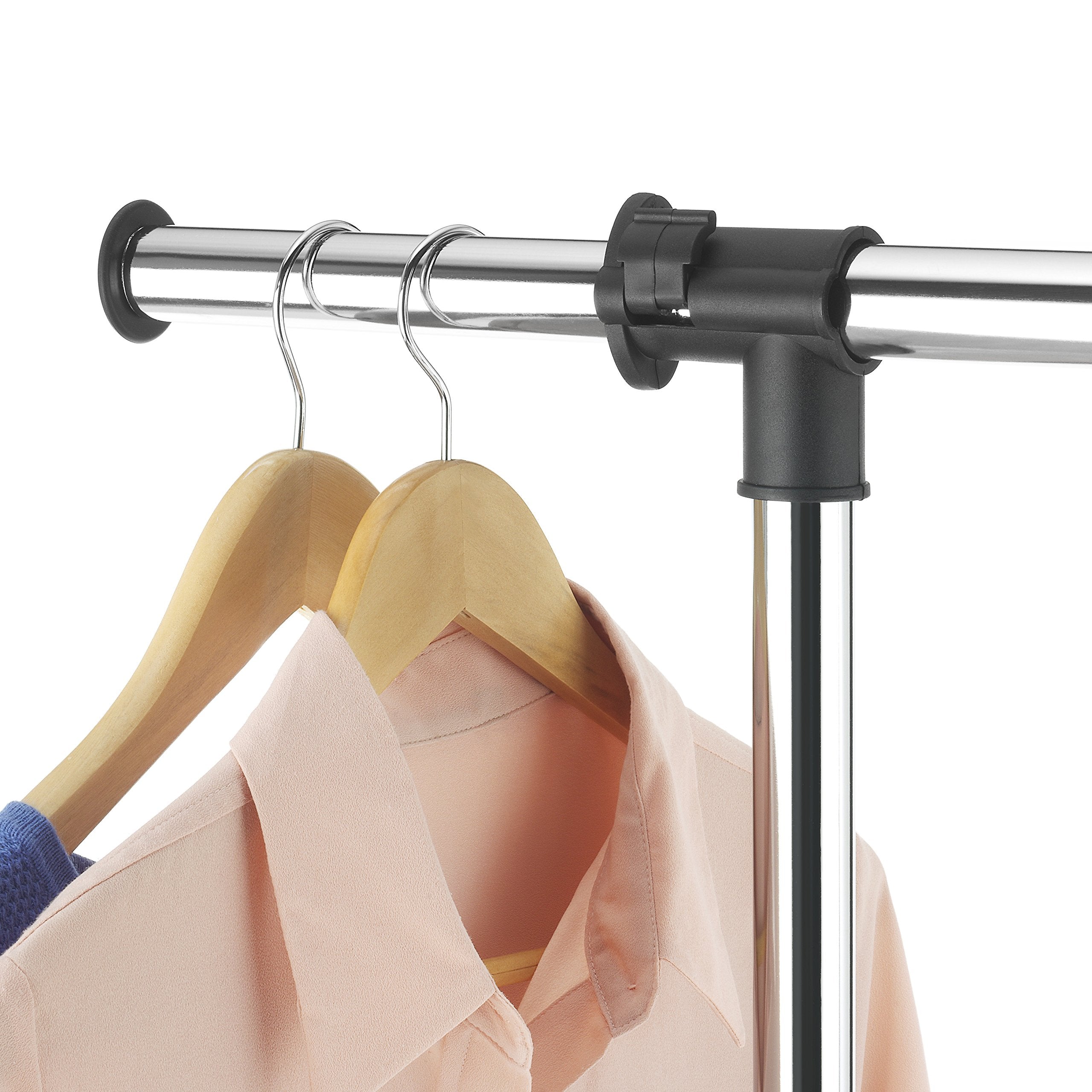 Whitmor Deluxe Adjustable Garment Rack - Rolling Clothes Organizer - Black And Chrome