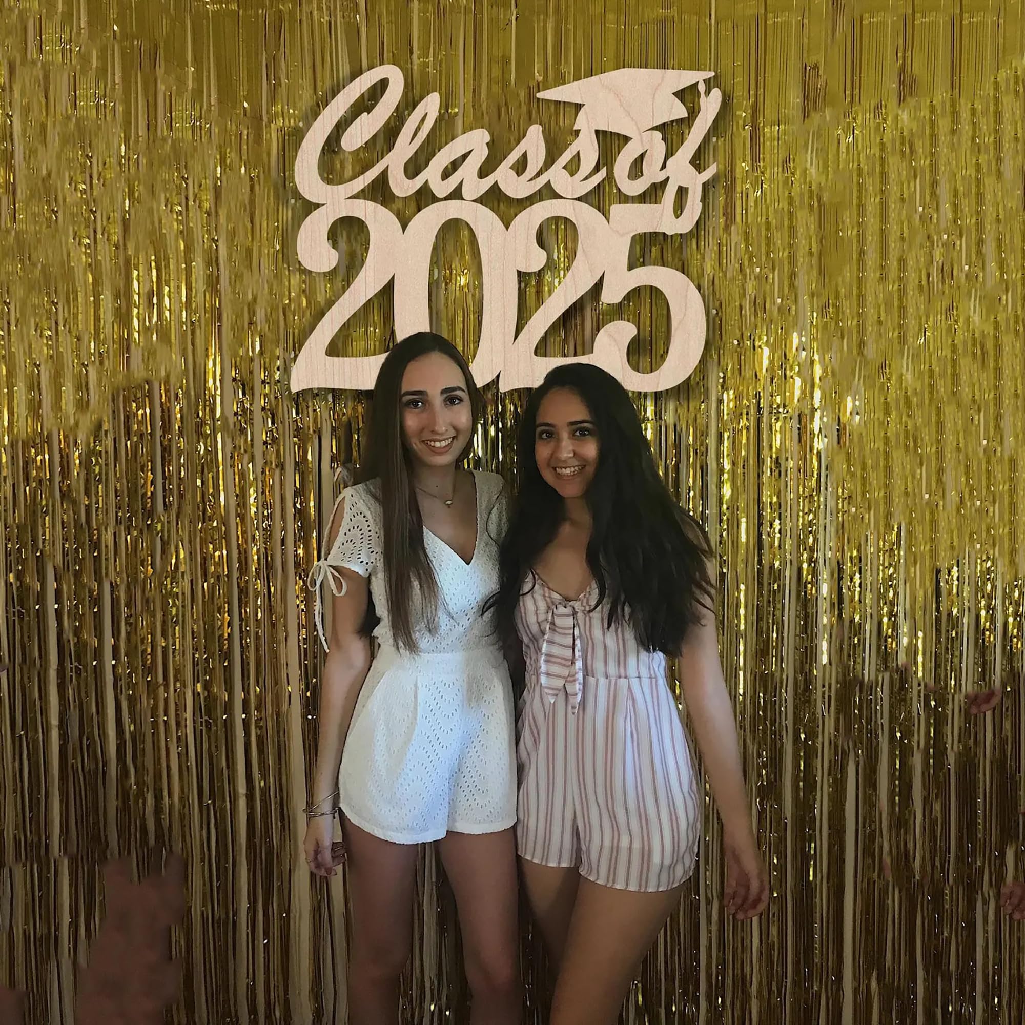 Cliths Class of Wooden Sign Congrats Grad Graduation Photo Prop Graduation Party Decorations 12Inch DIY Paintable MDF Cutout Ph