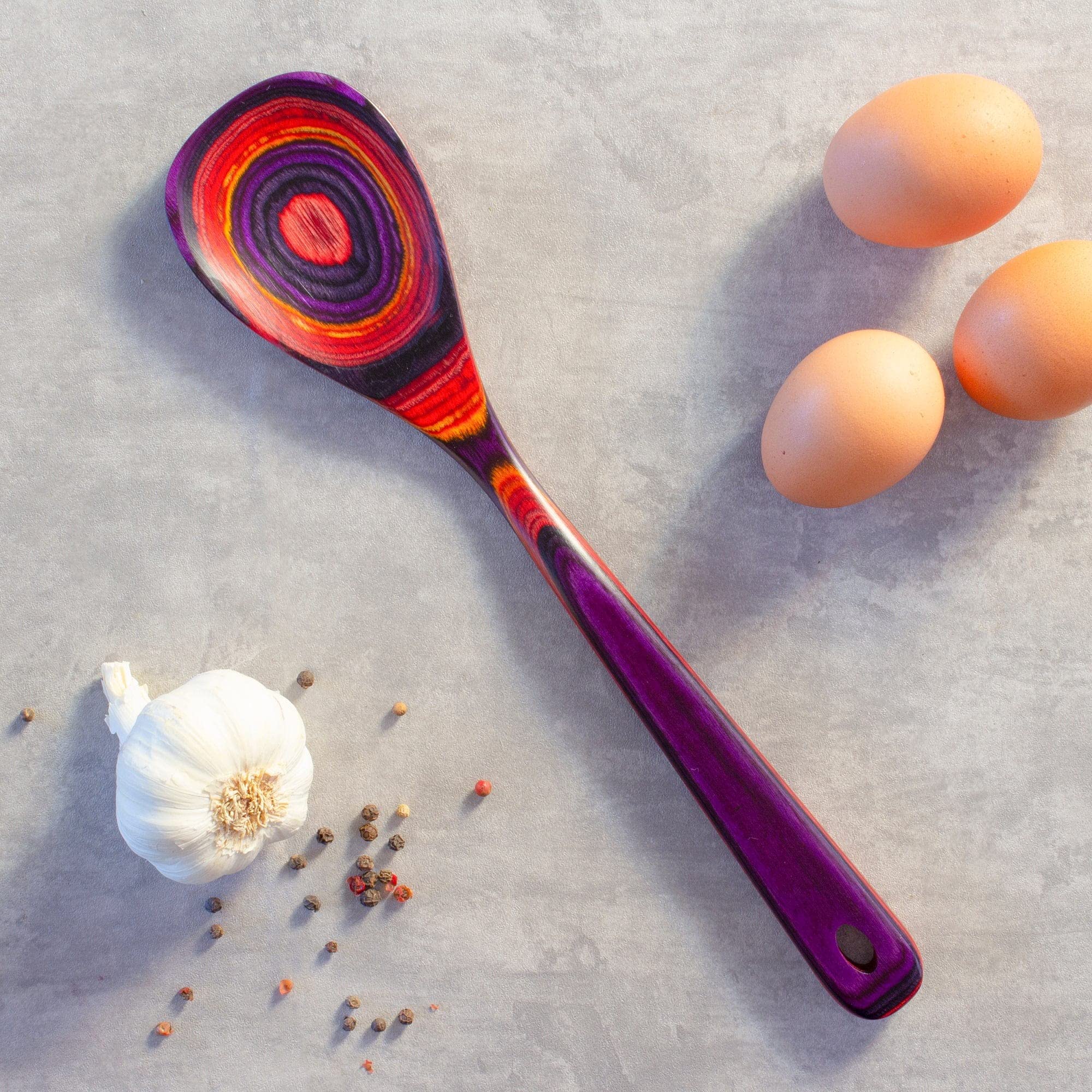 Baltique Waikiki Collection 12-1/2'' Wooden Cooking Spoon, Safe For Nonstick