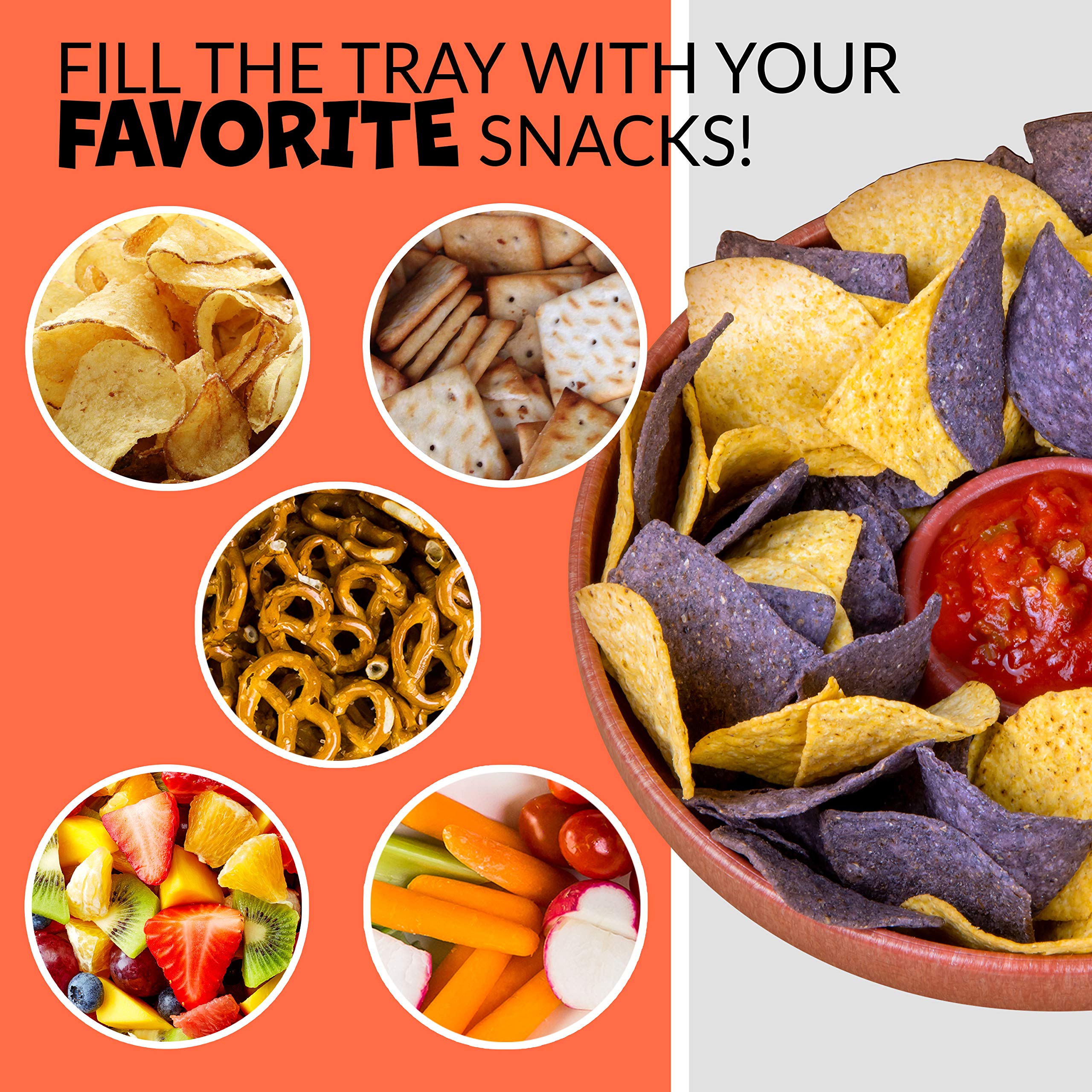 Nostalgia Taco Tuesday 10-Inch Tortilla Chip & Salsa Bowl, Perfect For Potato Chips, Pretzels, Veggies, Ranch, Guacamole, Dips,
