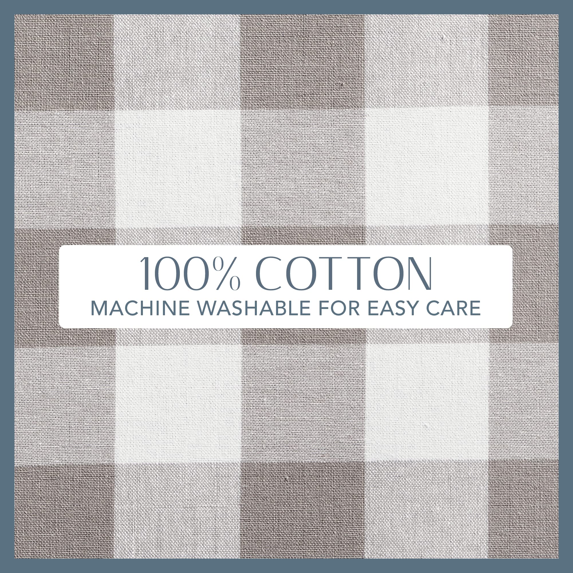 Elrene Home Fashions Farmhouse Living Buffalo-Check Tablecloth, 60'' X 102'', Gray/White