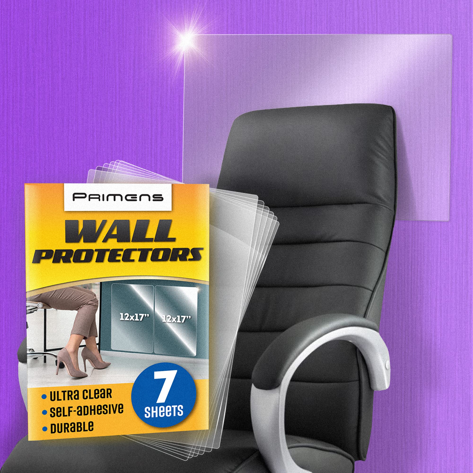 Clear Wall Protector Film Stickers For Kitchens & Offices - Shields Paint From Oil Splashes, Trash, Furniture Scuffs