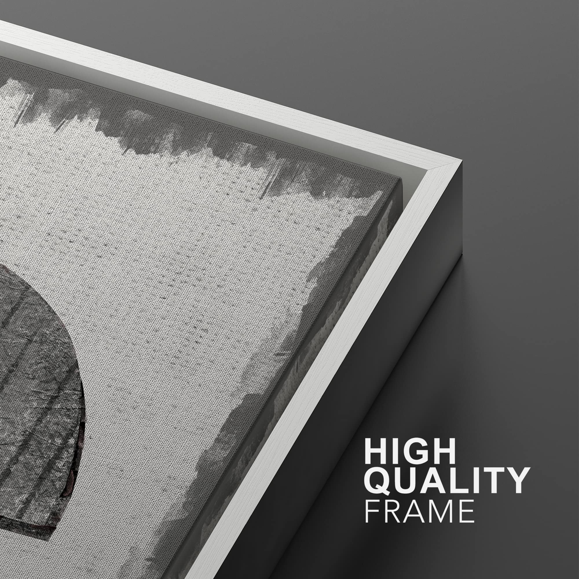 Signwin Framed Canvas Print Wall Art Set Art Deco Grunge Dark Black Polygons Abstract Shapes Illustrations Minimal Decorative No