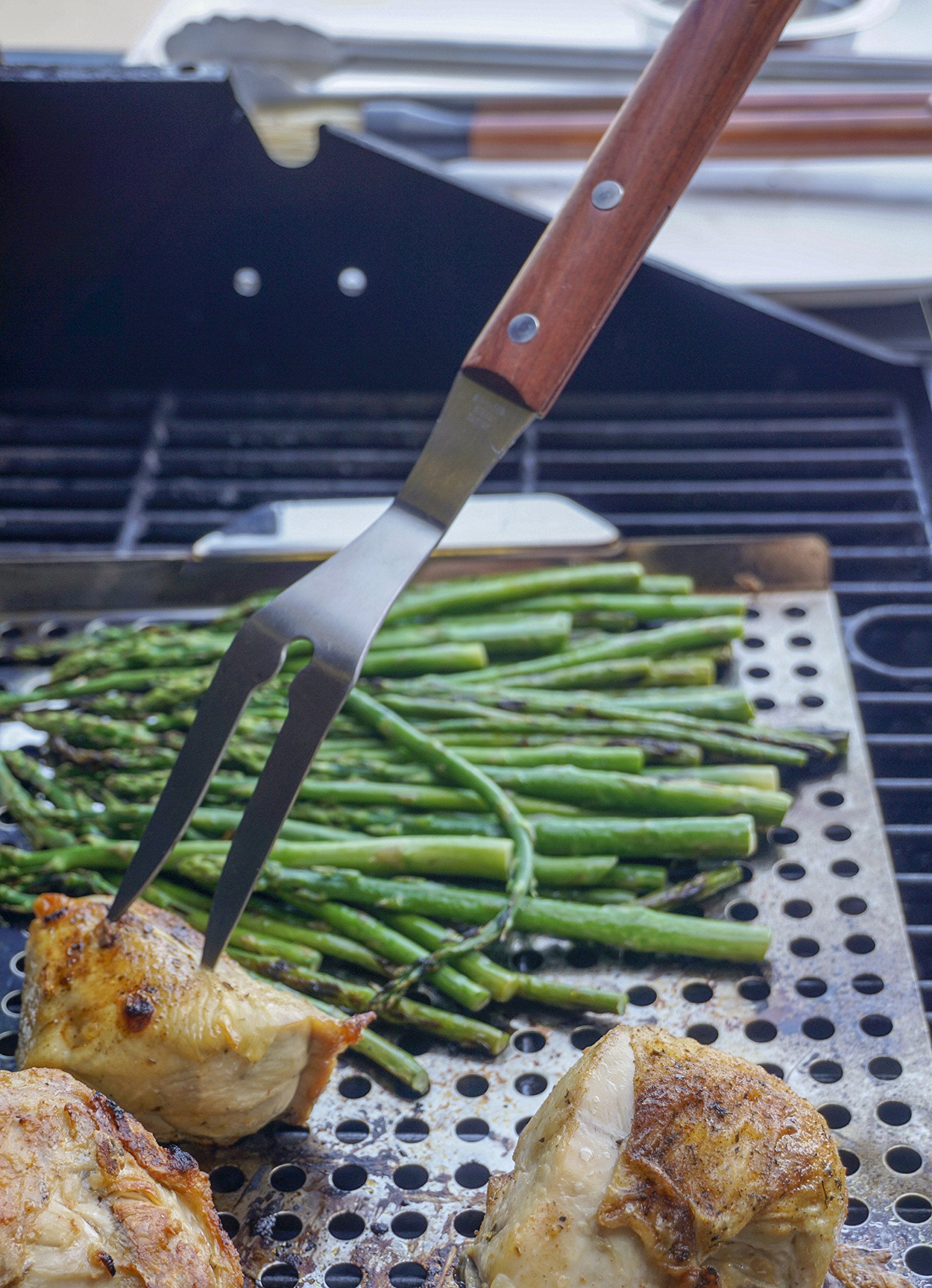 Rsvp International Endurance (Bq-Frk) Bbq Grill Fork, 17.25'' | Long Handle Keeps Hands Safe From Fire | Made From Stainless Ste