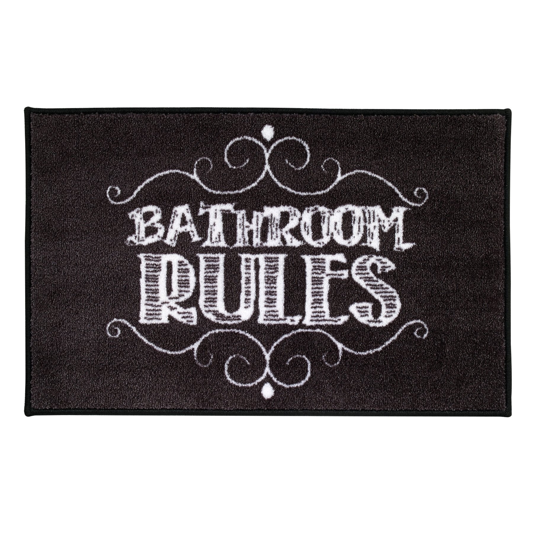 Avanti Linens Chalk It Up Bath Rug, 20'' X 30'', Black With White