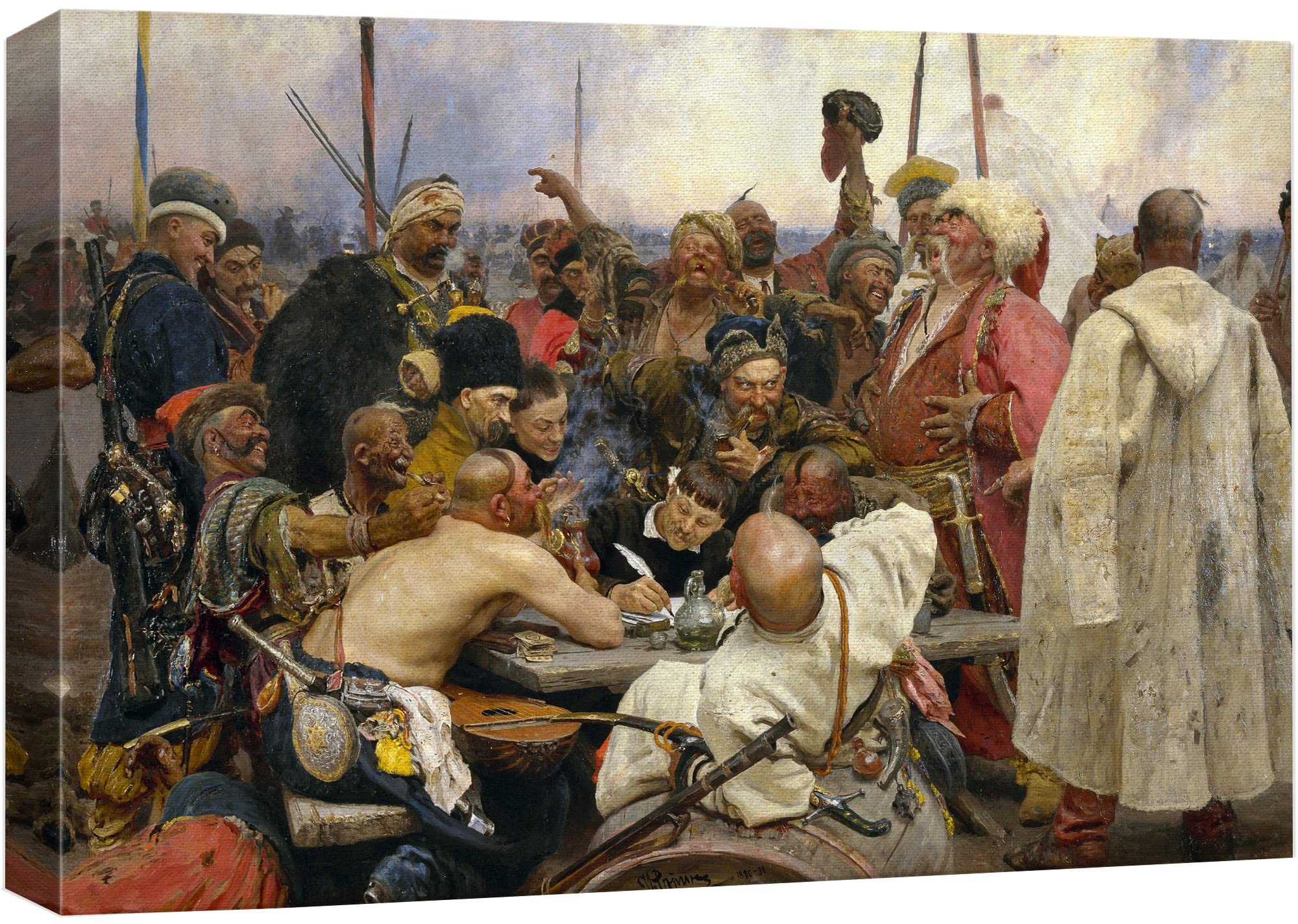 Wall26 - Reply Of The Zaporozhian Cossacks To Sultan Mehmed Iv By Ilya Repin - Canvas Art - 24'' X 36''