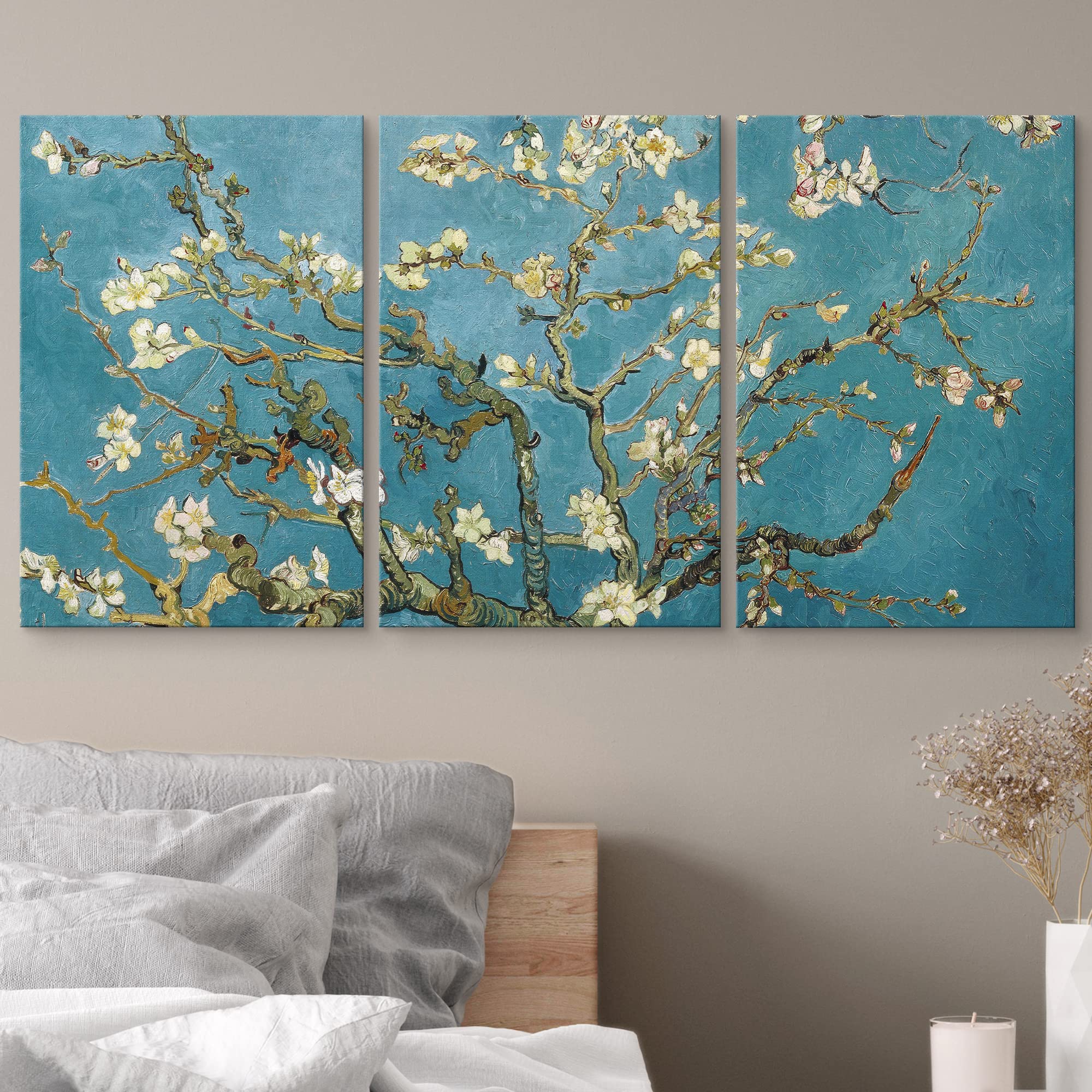 Wall26 Canvas Print Wall Art Set Almond Blossoms By Vincent Van Gogh Nature Wilderness Illustrations Fine Art Relax/Calm Multico