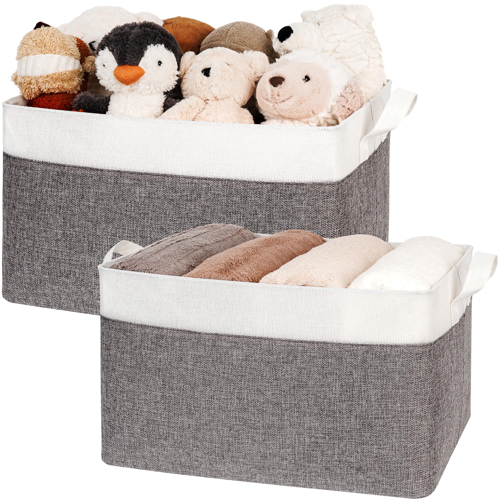 Granny Says Storage Bins With Metal Frame, Fabric Foldable Closet Organizers, Closet Storage Bins For Organization, Shelves Bask