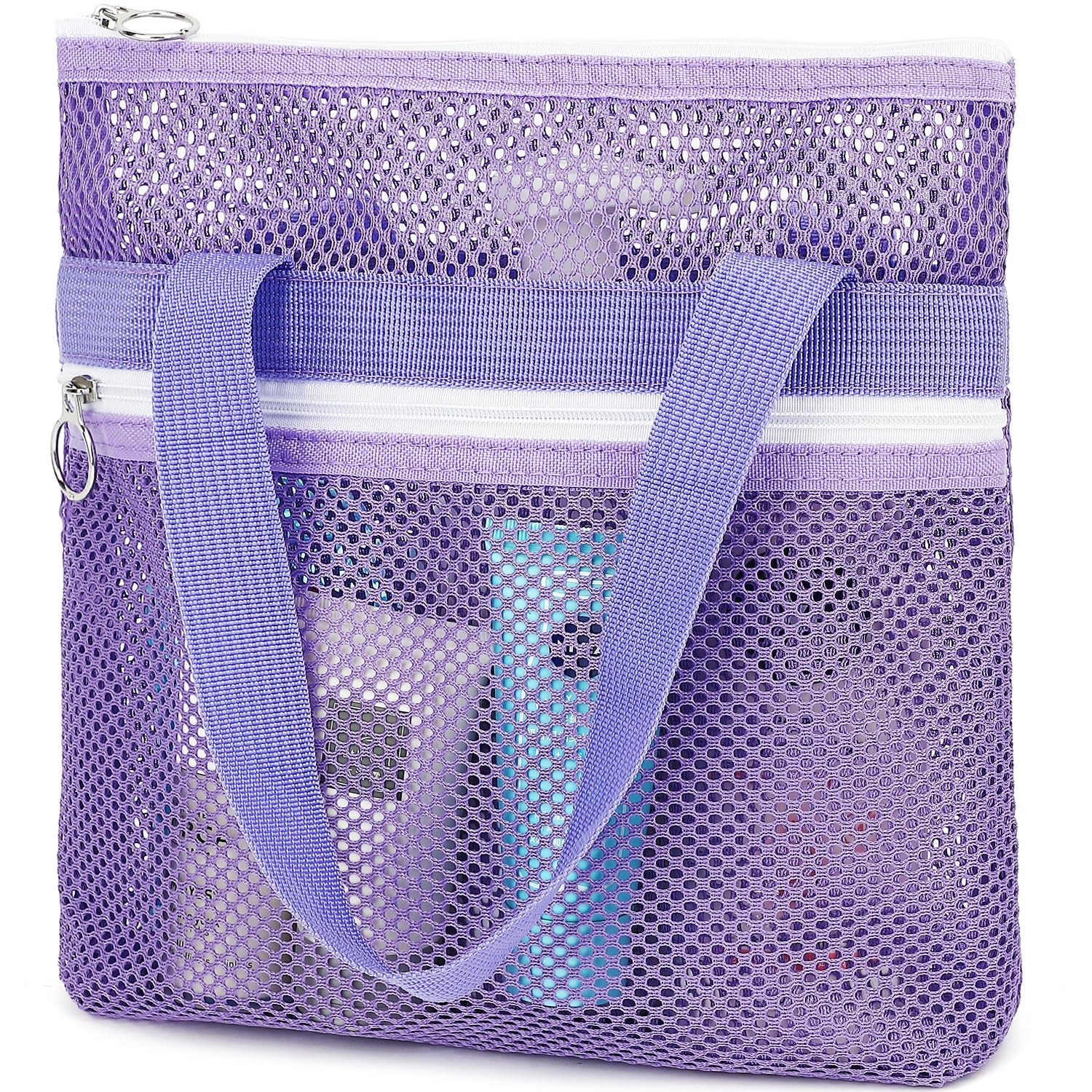Fammart Mesh Shower Caddy Portable with Zipper & 2 Pockets - Quick Dry Shower Caddy Hanging for Travel Gym Camp Beach - Organize
