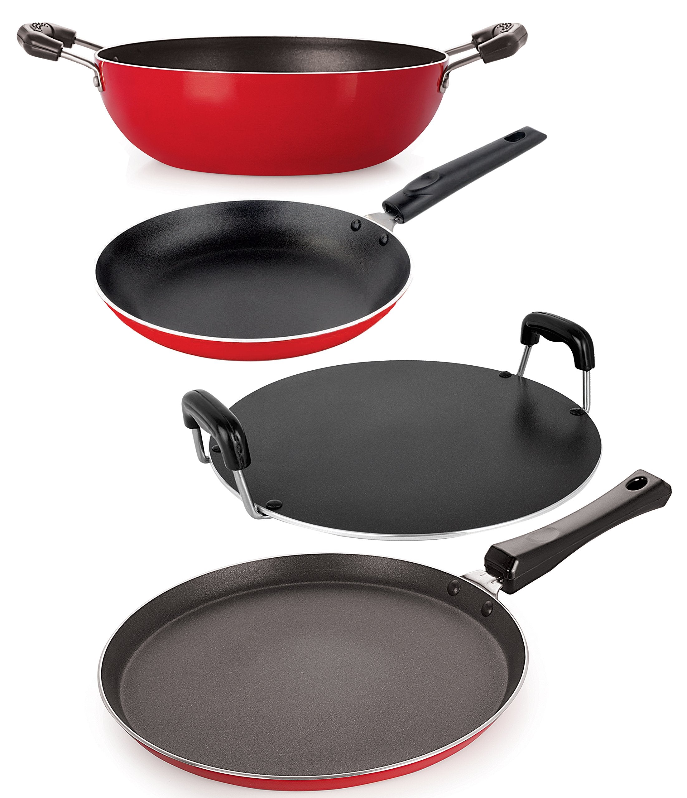 Nirlon Pfoa Free NonStick Aluminum Kitchen Cookware Pots And Pans Set 4Piece
