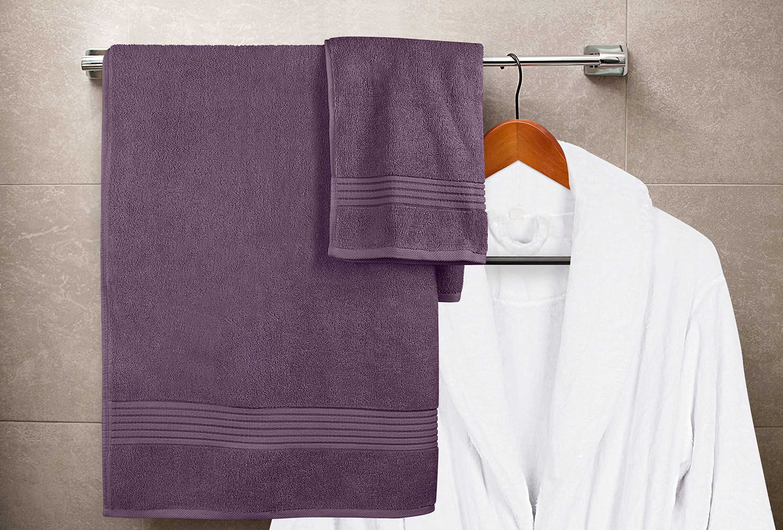 Utopia Towels 8-Piece Premium Towel Set, 2 Bath Towels, 2 Hand Towels, And 4 Wash Cloths, 100% Ring Spun Cotton Highly Absorbent