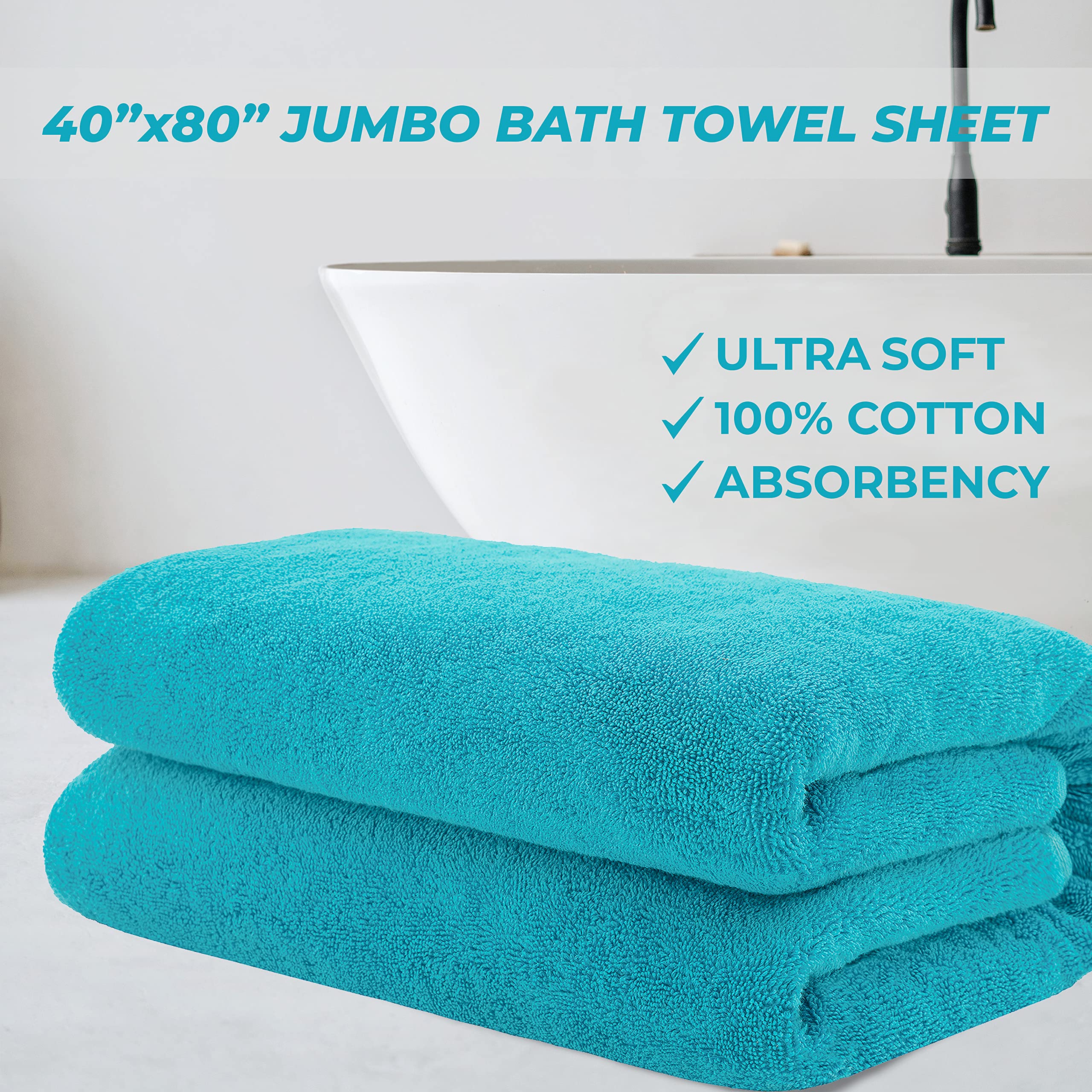 Cotton Paradise Oversized Bath Sheet, 100% Cotton 40X80 Clearance Bath Towel Sheet, Turkish Extra Large Bath Towel For Bathroom,
