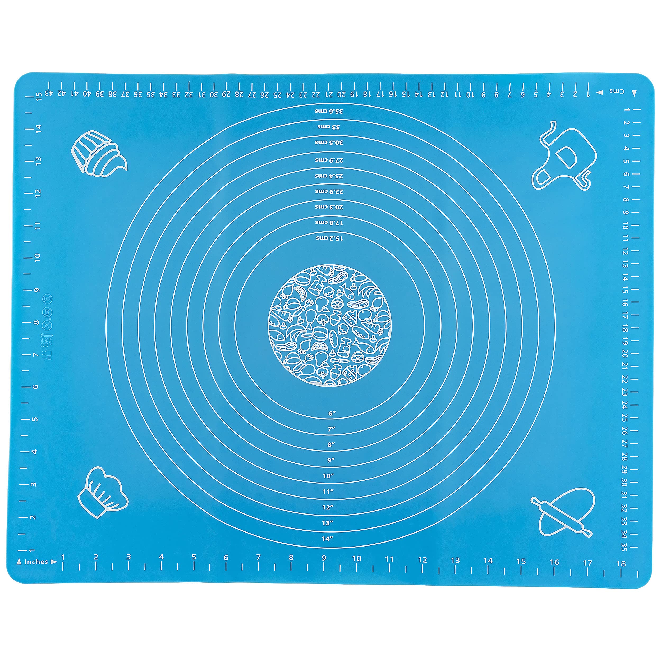 Southern Homewares Silicone Placemat Pastry Pizza Cake Pie Mat Baking Rolling Kneading Crafts Countertop Table Protector Non Sti