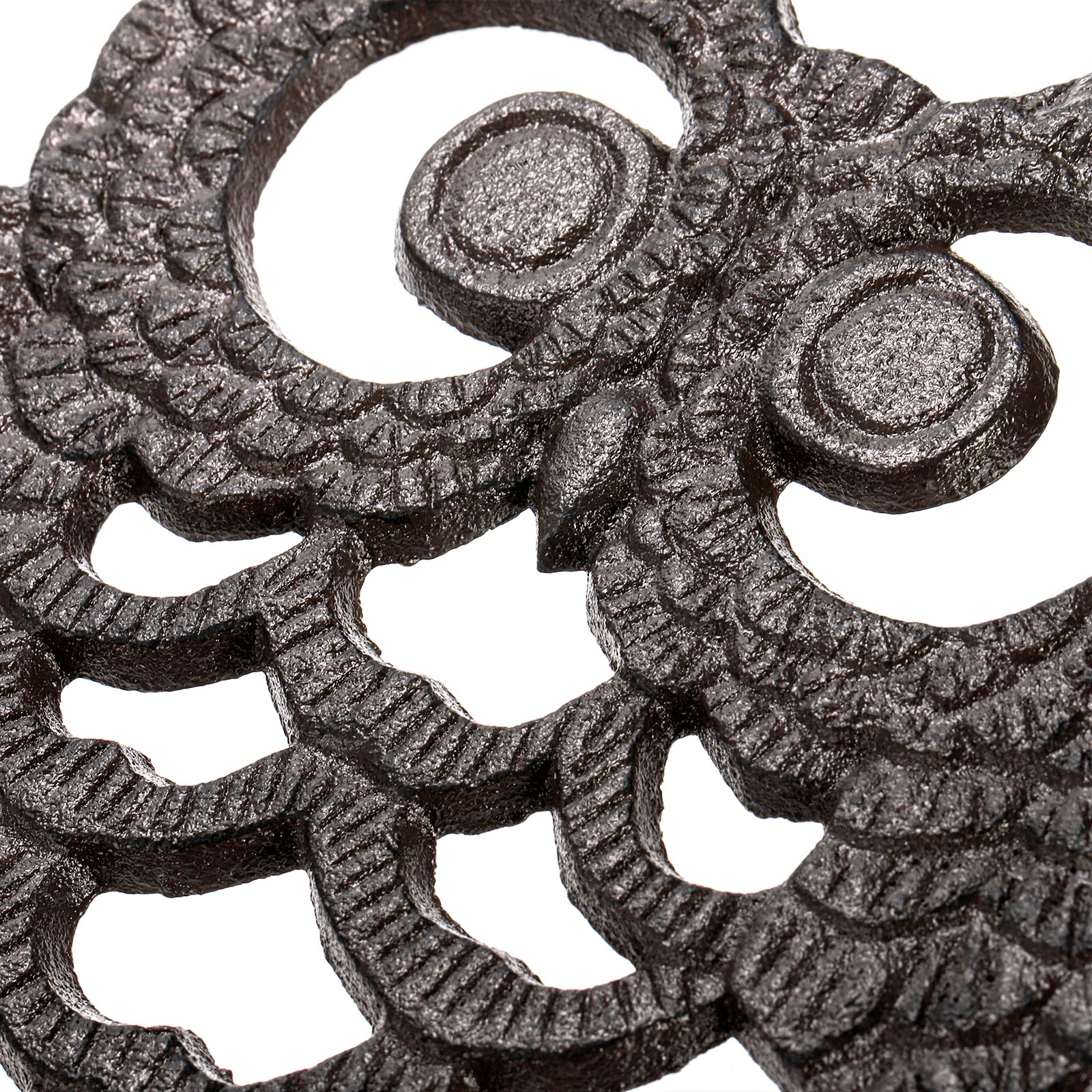 Hedume 2 Pcs Cast Iron Owl Trivets, Heavy Duty Cast Iron Trivet With Rubber Pegs, Decorative Trivet For Kitchen Counter Or Dinin