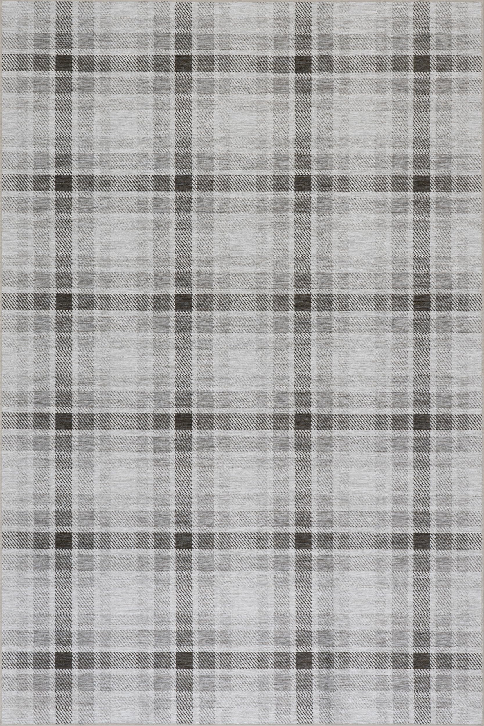 Dash & Albert Denim Plaid Blue Machine Washable Rug, 2 X 3 Feet, Blue/White Plaid Pattern