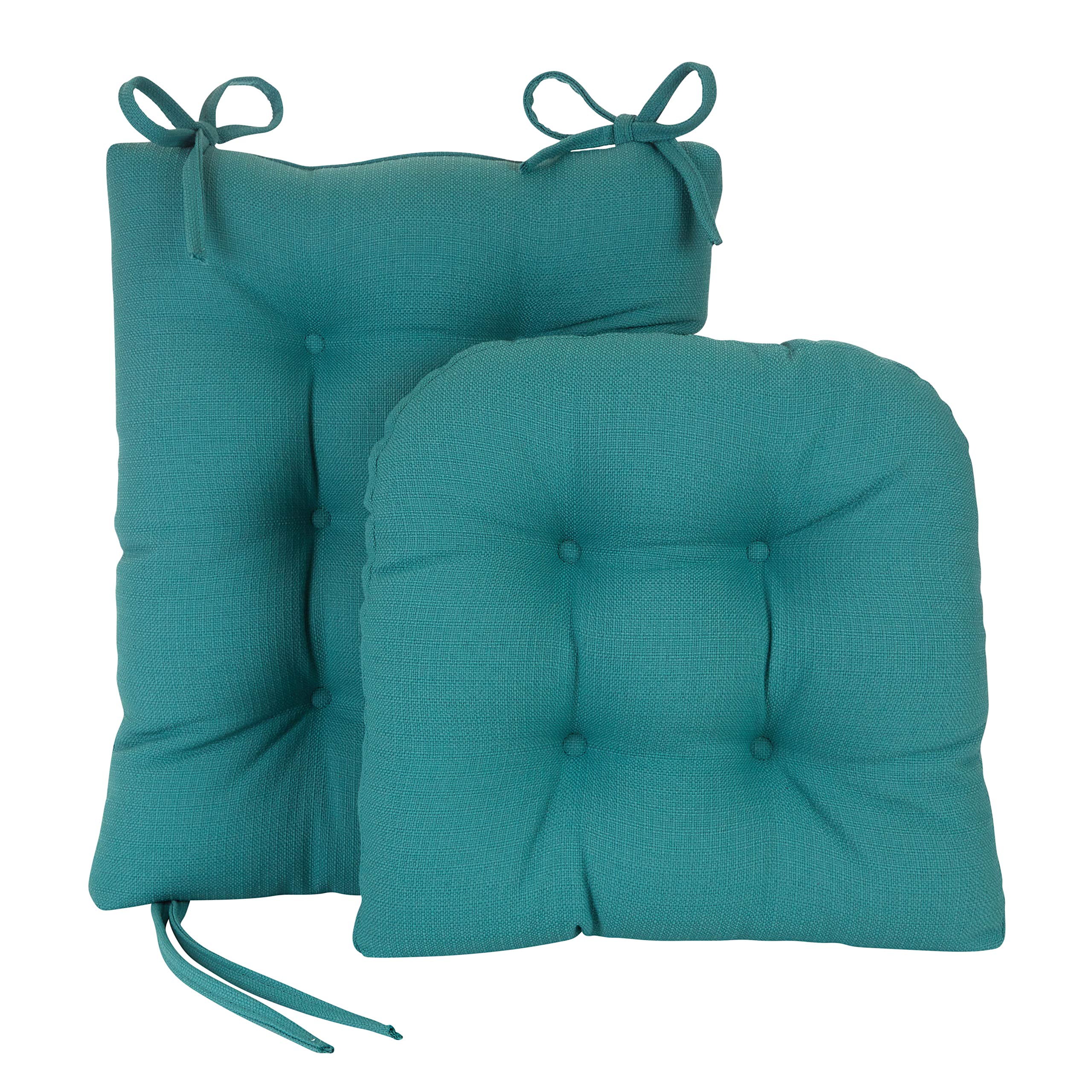 Klear Vu Non-Slip Omega Rocking Chair Cushions Set, Seat And Seatback Pads, 2 Piece, Teal