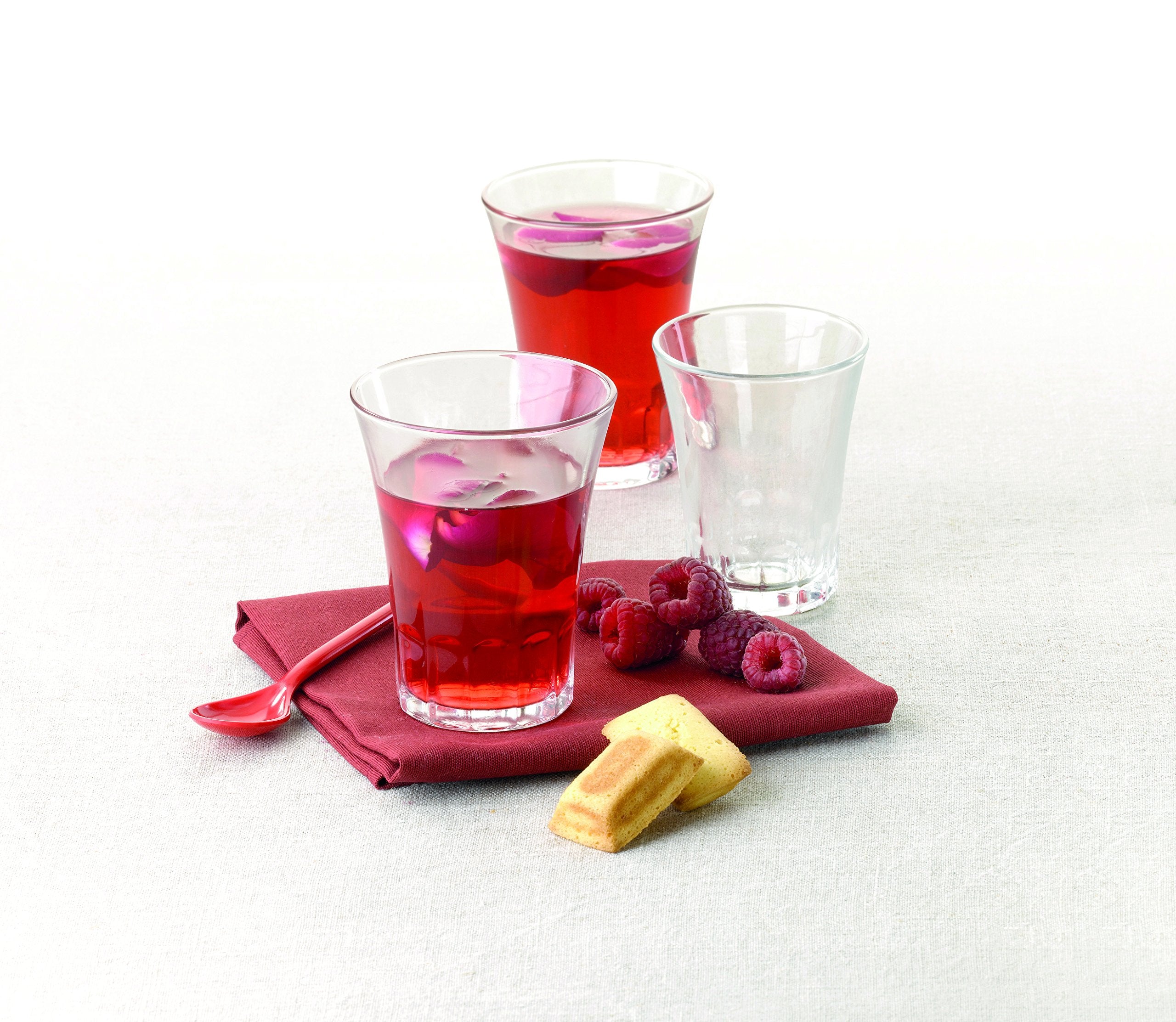 Duralex Made In France Amalfi Glass Tumbler (Set of 4), 3.12 oz, Clear