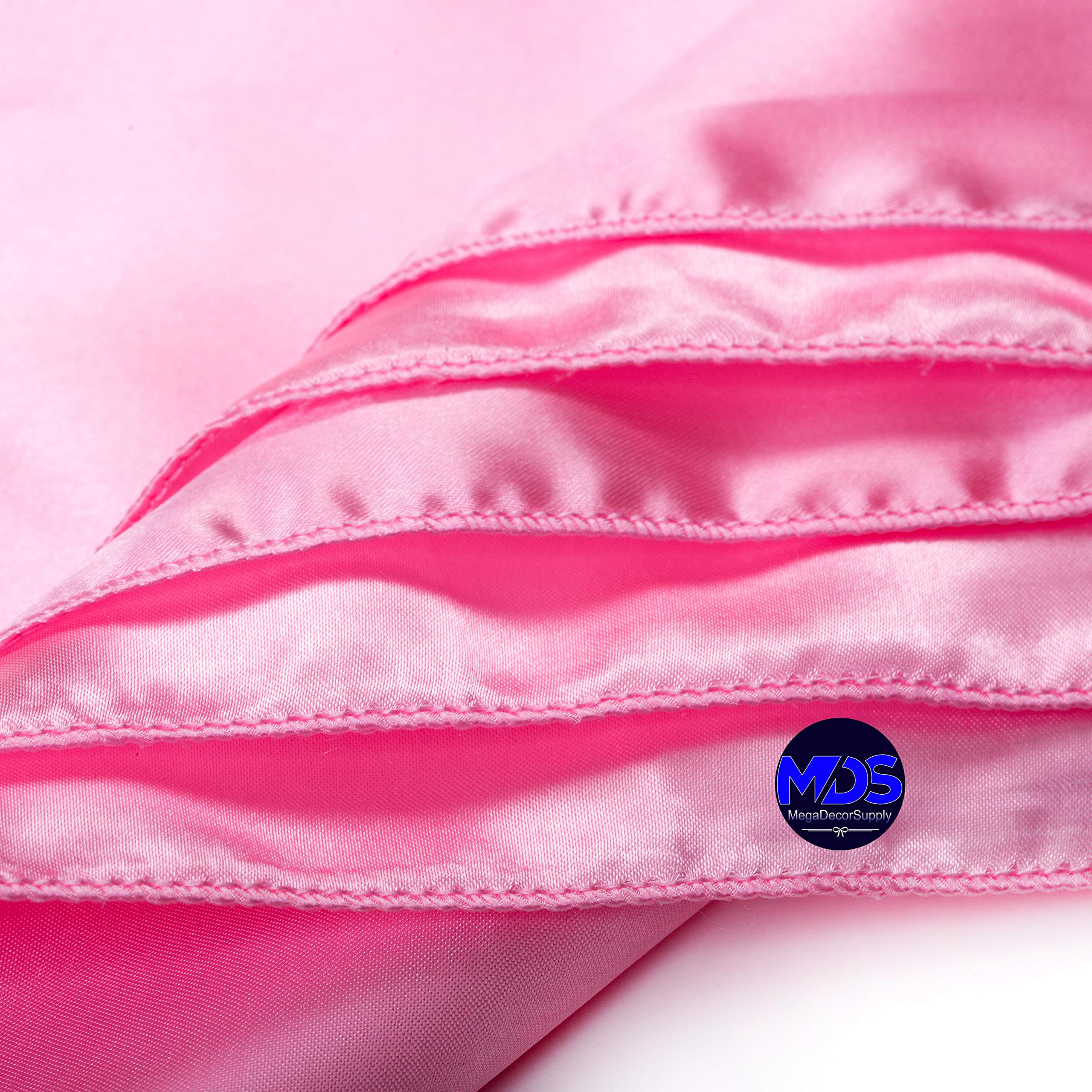 Mds Pack Of 50 Wedding Satin 12''X 12'' Square Dinner Napkin Or Handkerchief For Wedding Banquet Decoration - Pink
