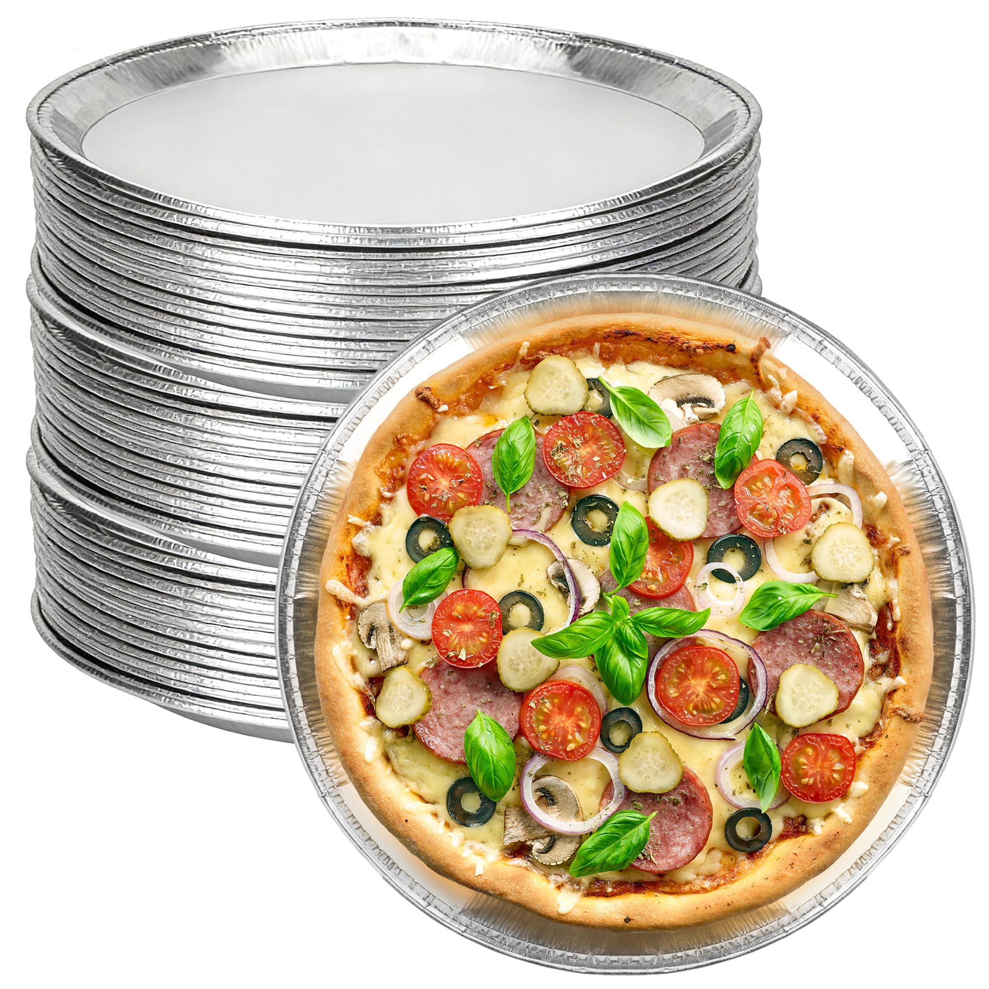 YEUIKERR 40 Pack Disposable Pizza Pans 12 Inch Aluminum Foil Pizza Pan