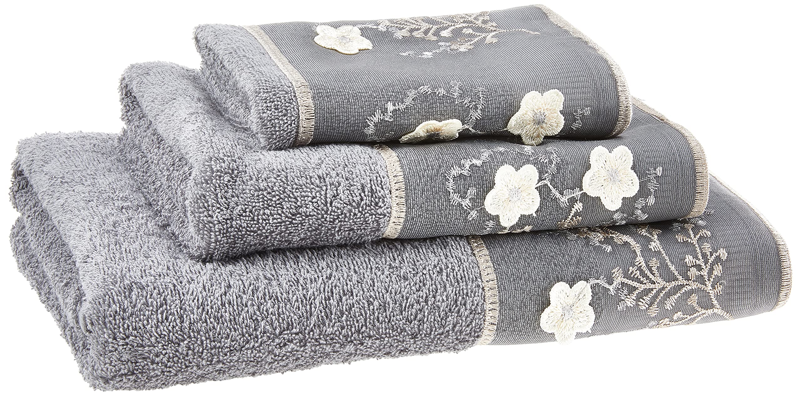 Popular Bath 3-Pc Towel Set Bloomfield, Grey