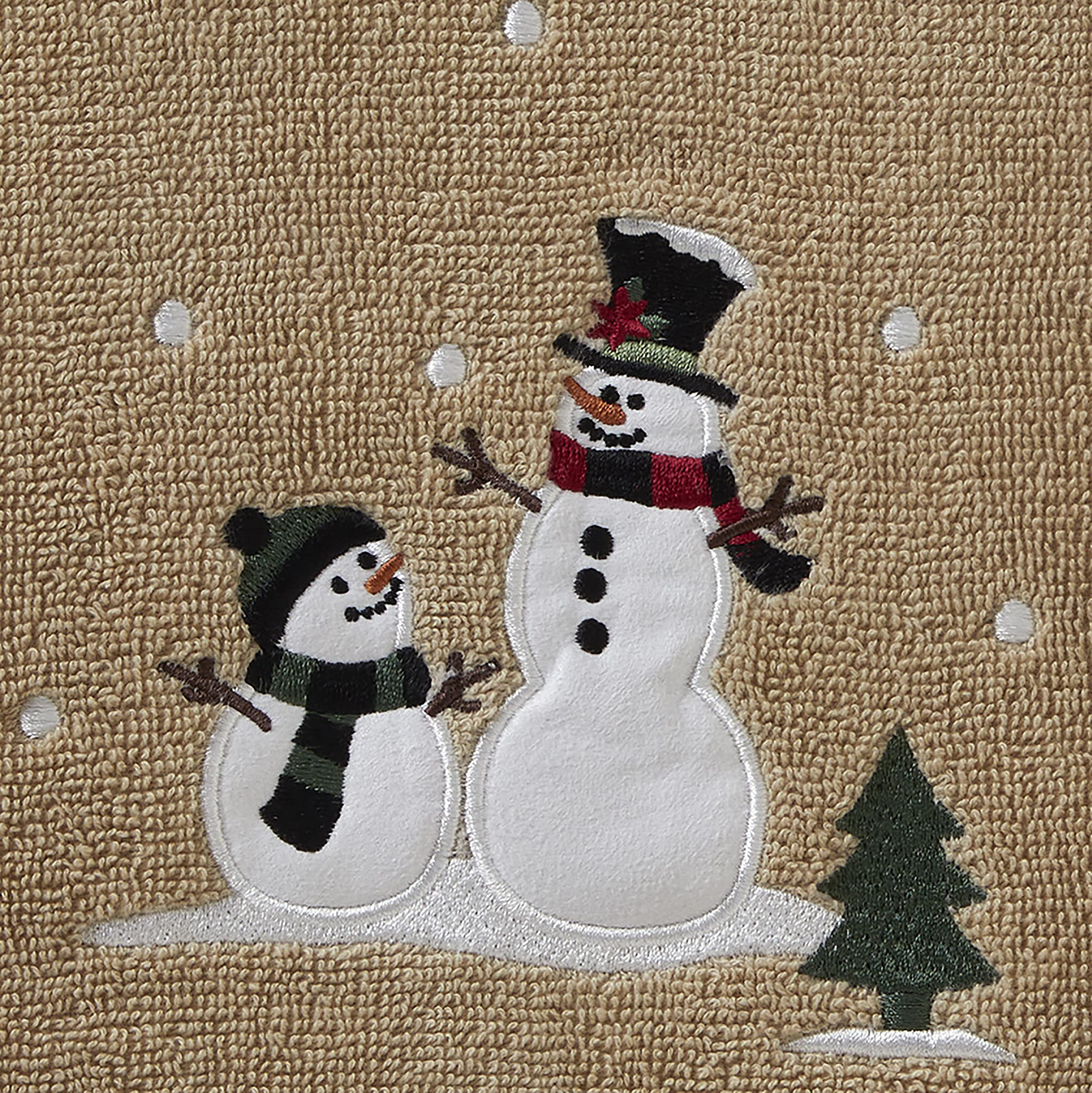 Skl Home By Saturday Knight Ltd. Rustic Plaid Snowman Bath Towel,Wheat