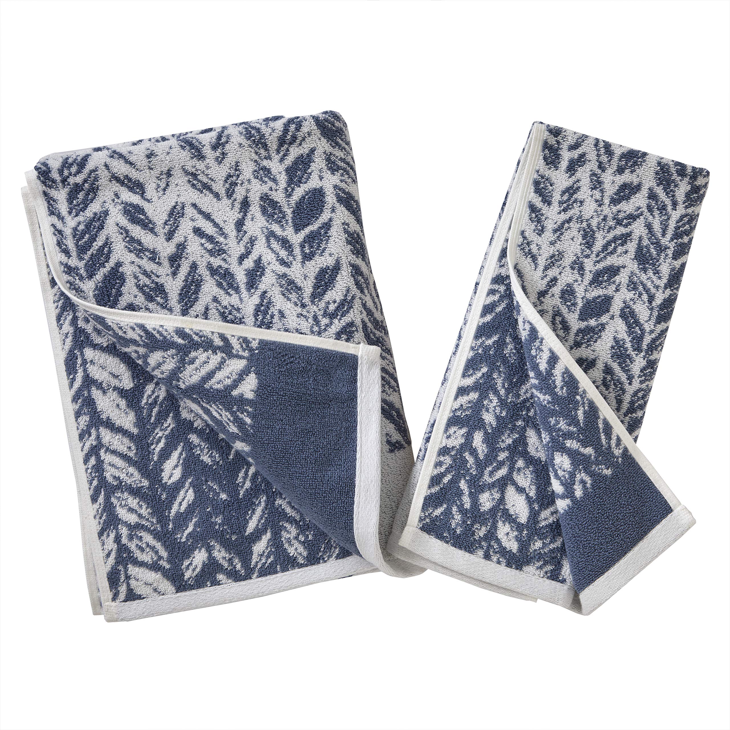 SKL Home by Saturday Knight Ltd. Distressed Leaves Hand Towel (2-Pack) Denim Blue