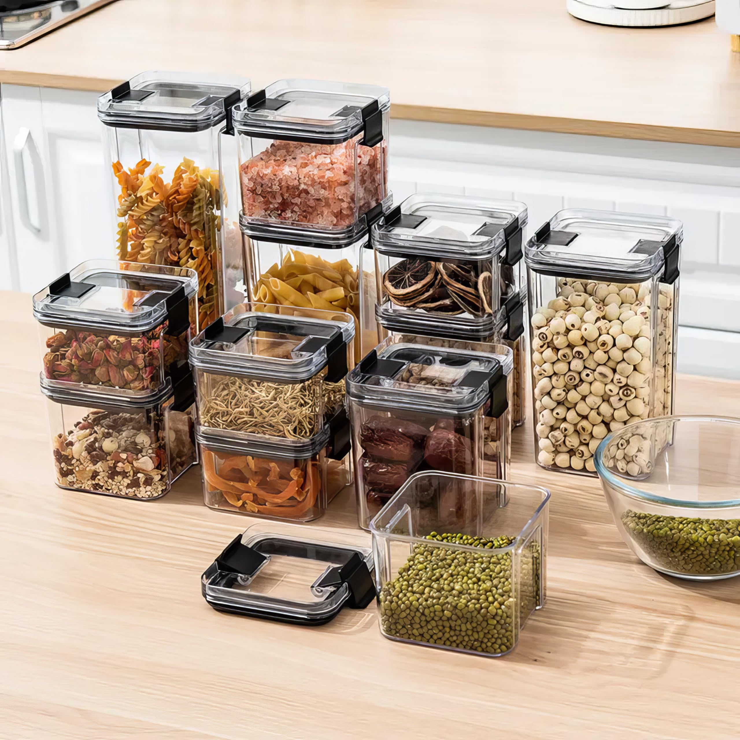 Kwer 12004007001700Ml Air Tight Container Set For Home Kitchen Items Storage Containers Set Food Containers (Plastic, Pack Of