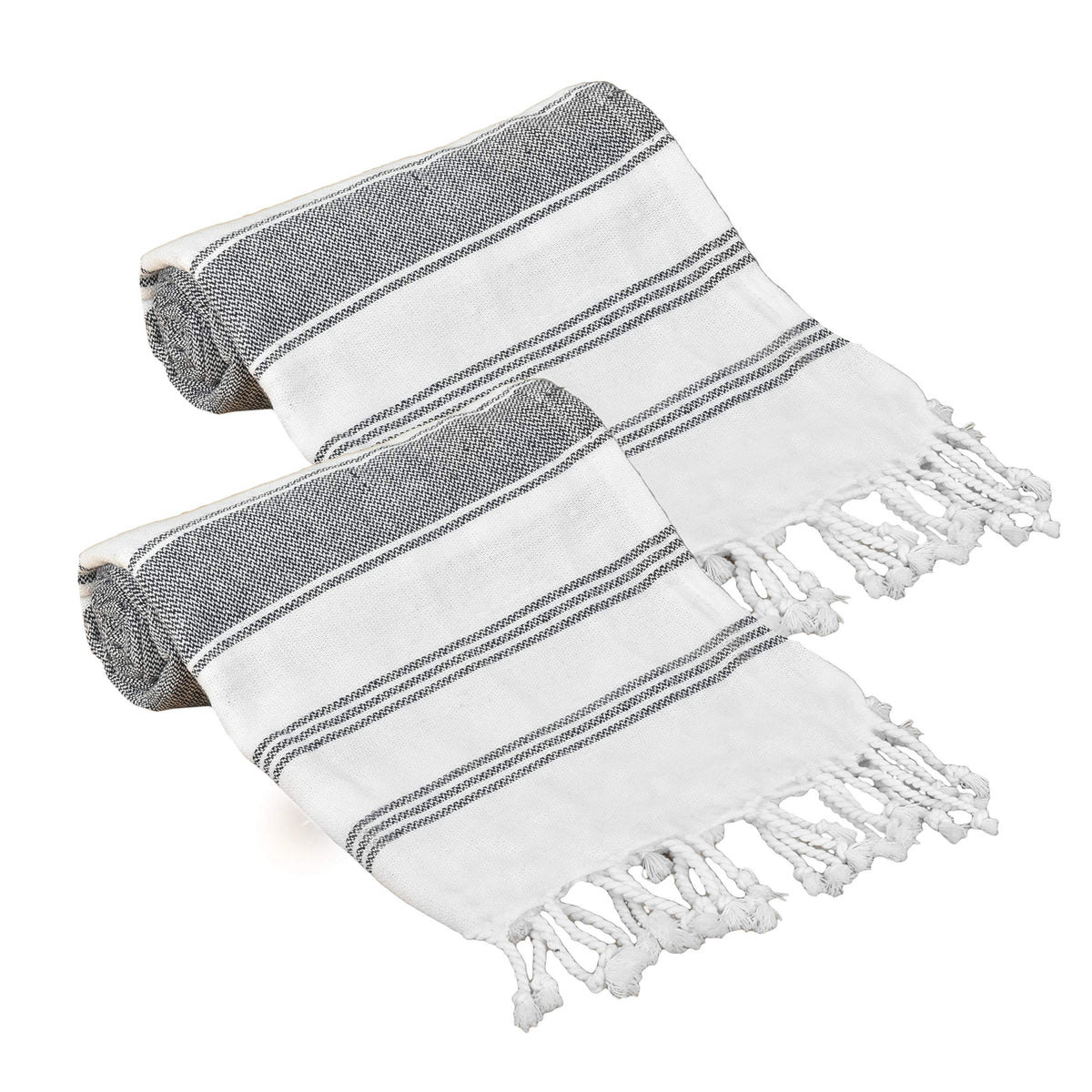 Glamburg Peshtemal Turkish Towel 100% Cotton Beach Towels Oversized 36X71 Set Of 2, Cotton Beach Towels For Adults, Soft Durable