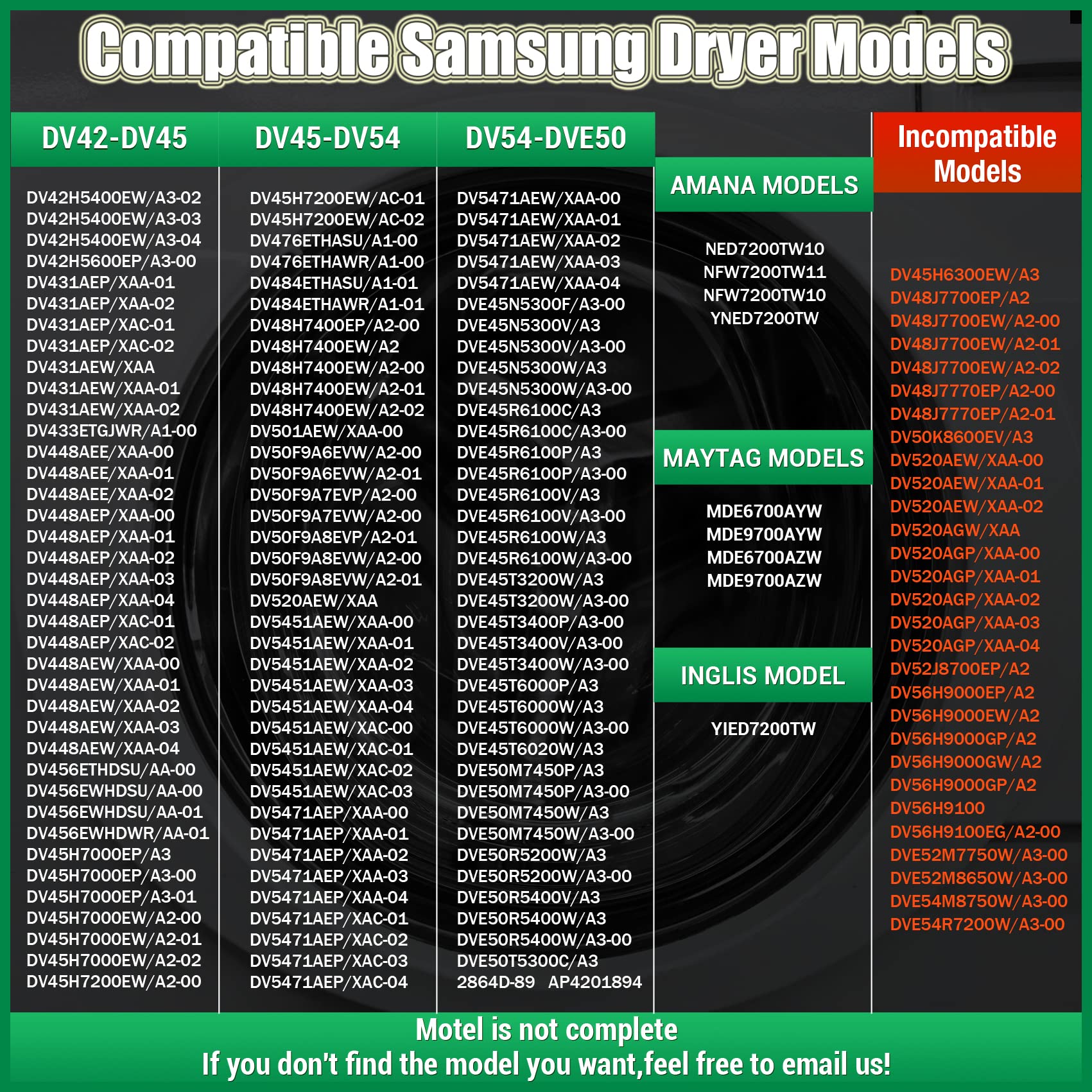 Dryer Heating Element Dc47-00019A For Samsung Dv45H7000Ewa2 Dv40J3000Ewa2 Dv42H5000Ewa3 Dve50M7450Wa3 Dv48H7400Ewa2 Dryer Heater