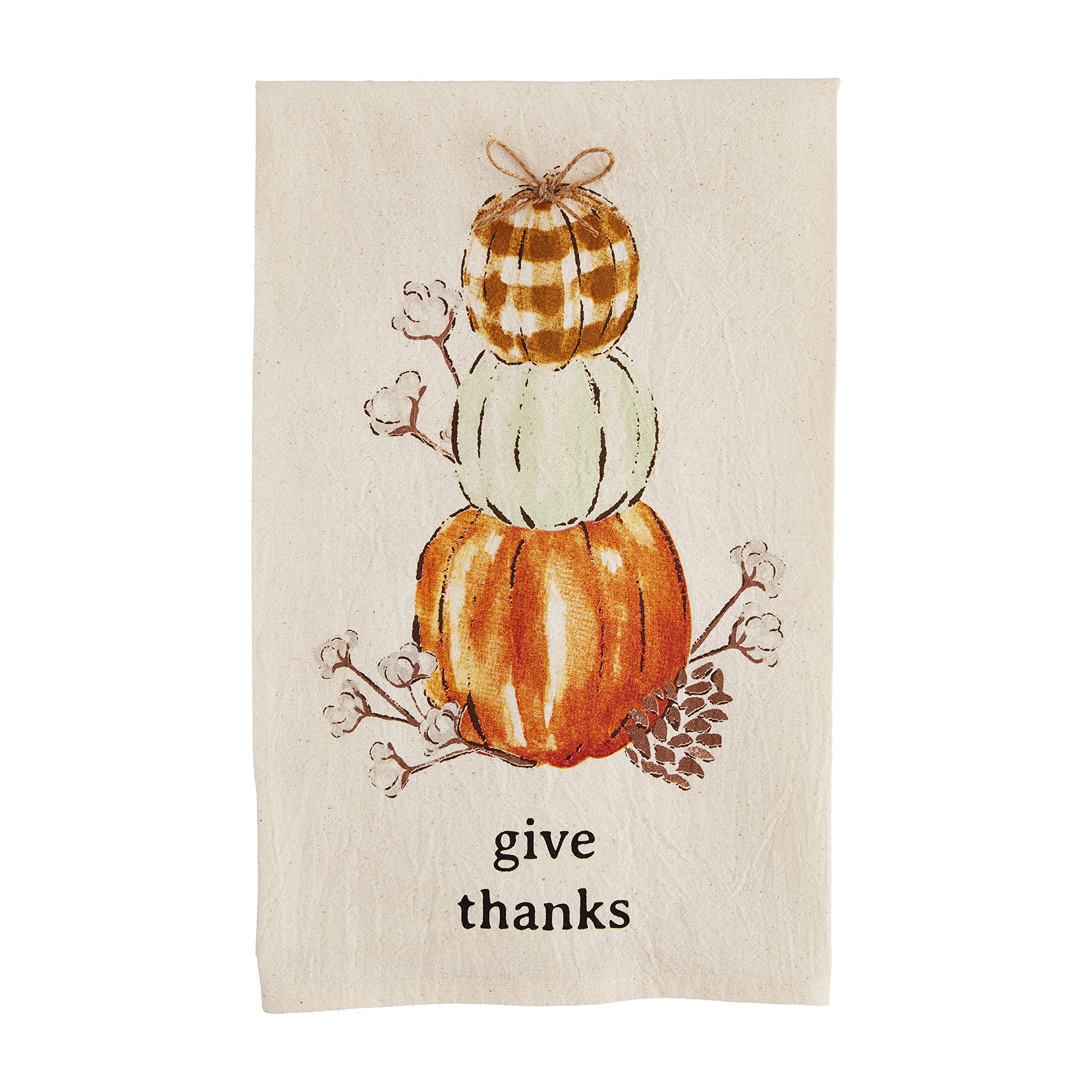 Mud Pie Fall Watercolor Flour Sack Towel, Give Thanks, 26'' X 16.5''