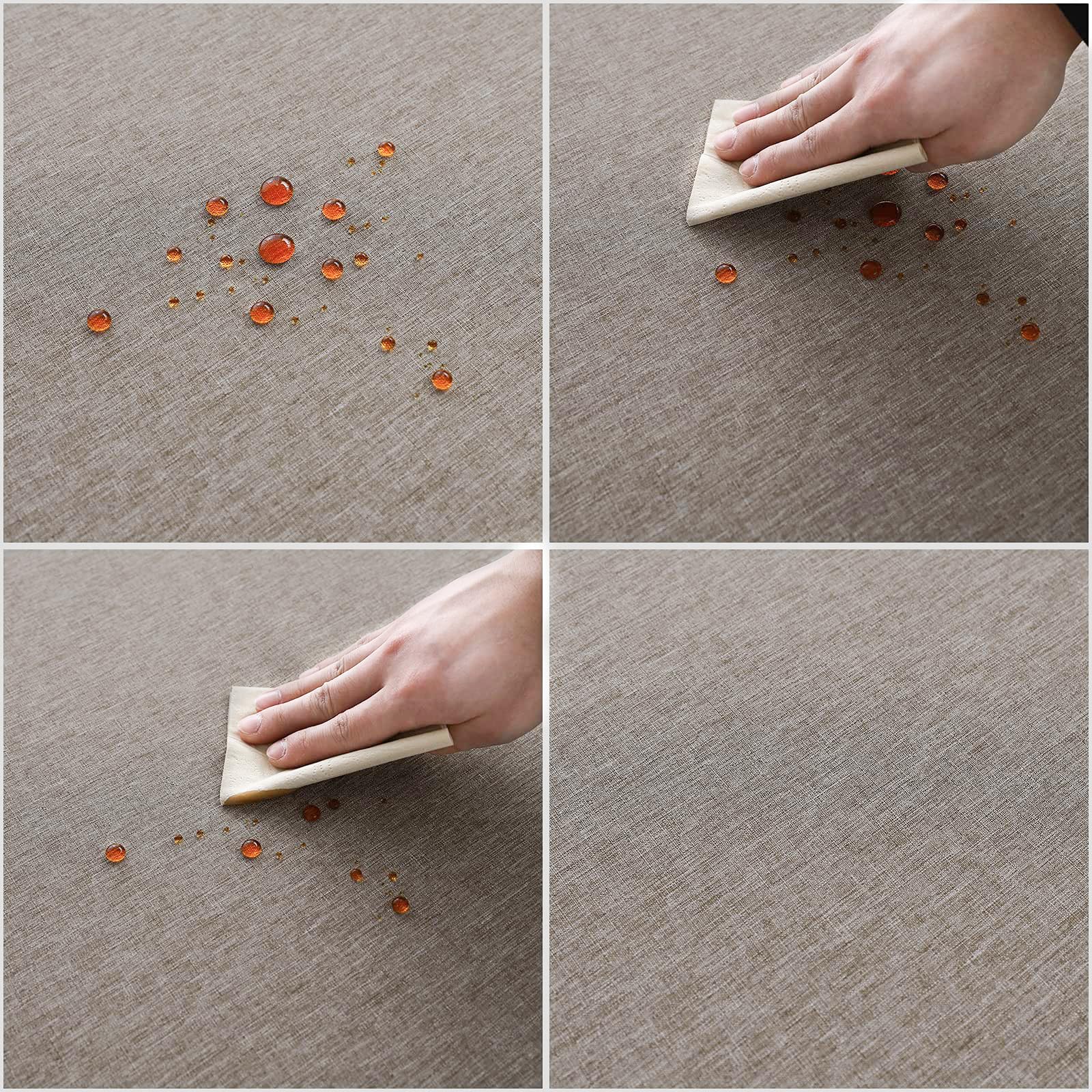 Jucfhy Rectangle Table Cloth,Linen Farmhouse Tablecloth Heavy Duty Fabric,Stain Resistant,Water Resistant Washable Table Cloths,