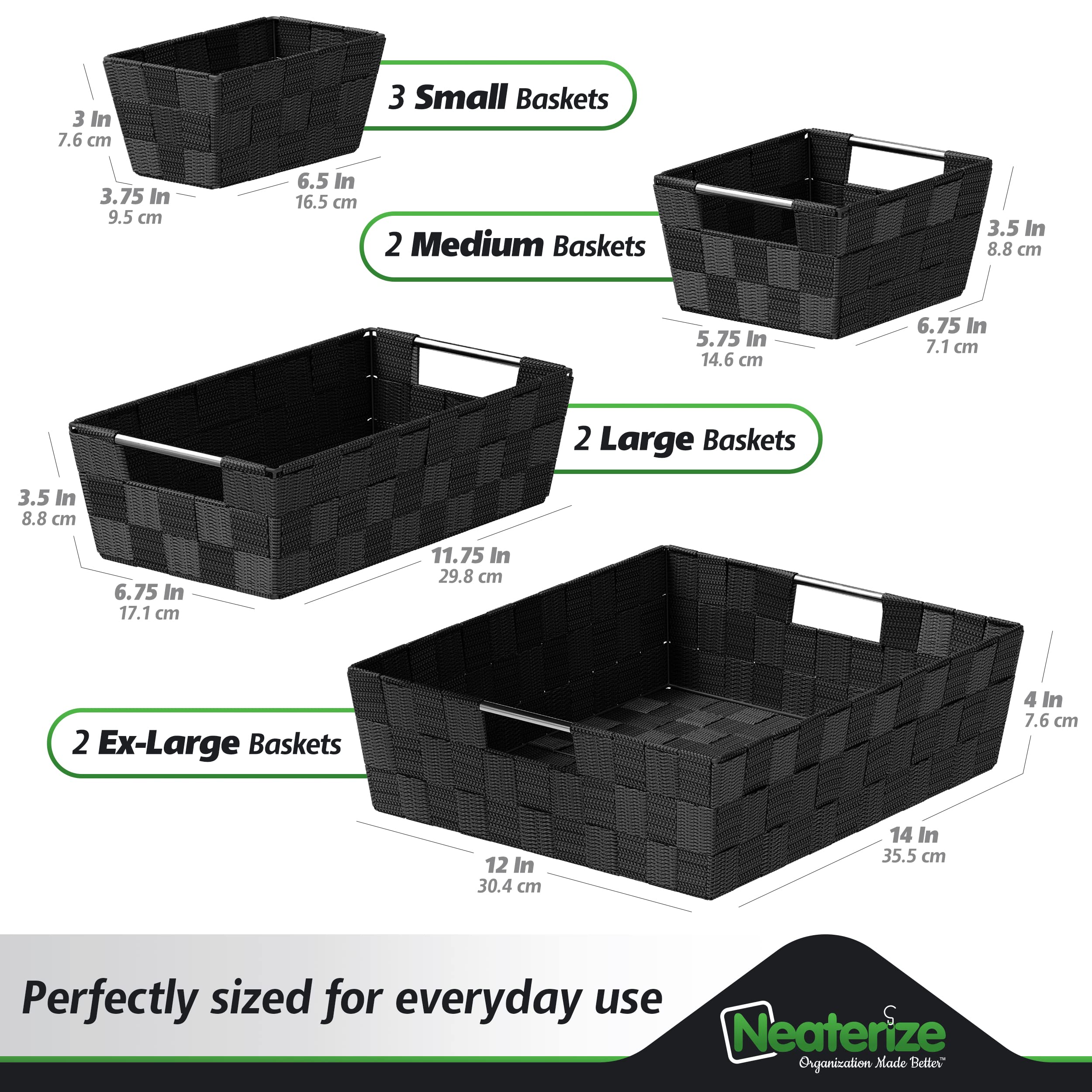 Basket For Closet Organization And Storage (Set Of 9) - Prefect Storage Baskets For Bathroom, Laundry, Baby Nursery Clothes, Lin