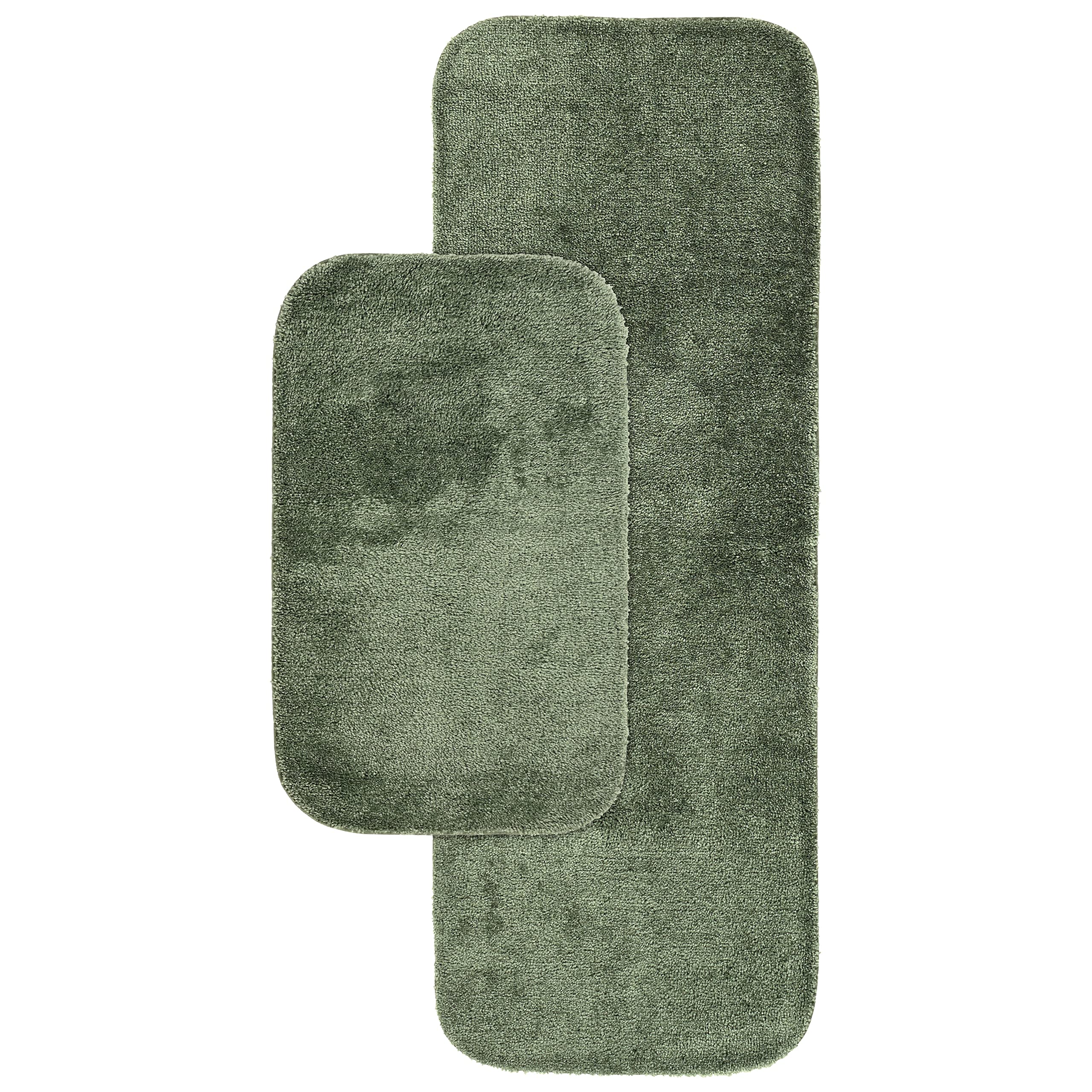 Garland Rug Traditional Nylon Washable Deep Fern 2 Bath Rugs (21 X 34, 22 X 60) - Soft, Absorbent, And Stylish For Your