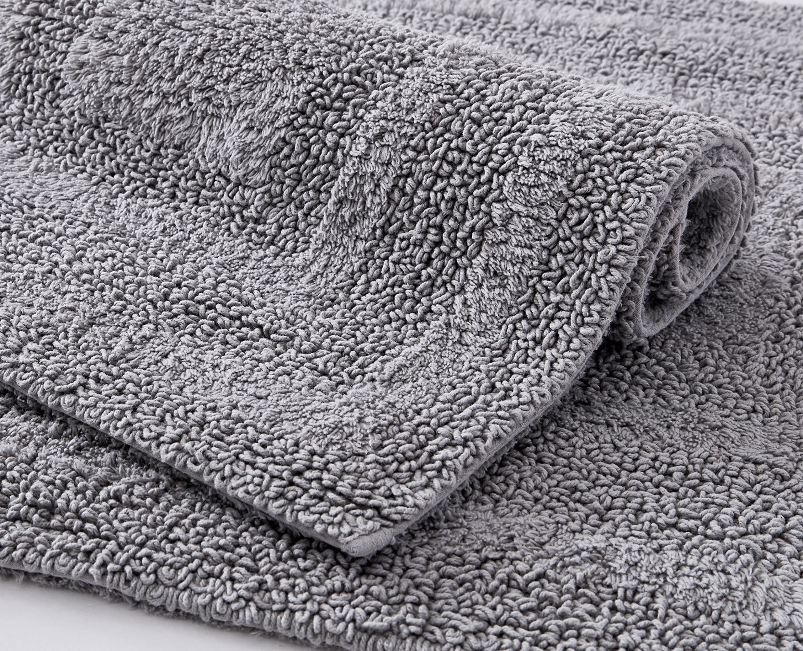 Eddie Bauer - Bathroom Rug Runner, Soft Tufted Cotton Bathroom Decor, Super Absorbent & Quick Dry (Logan Chrome Grey, 60'' X 22'
