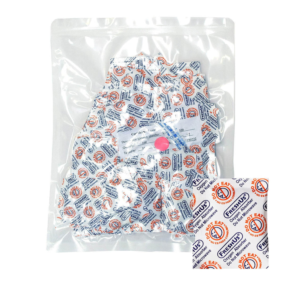 Freshus 100Cc Oxygen Absorber(100 Packets In A Bag, Total 100 Packets) - Long Term Food Storage (100, 100 Cc)
