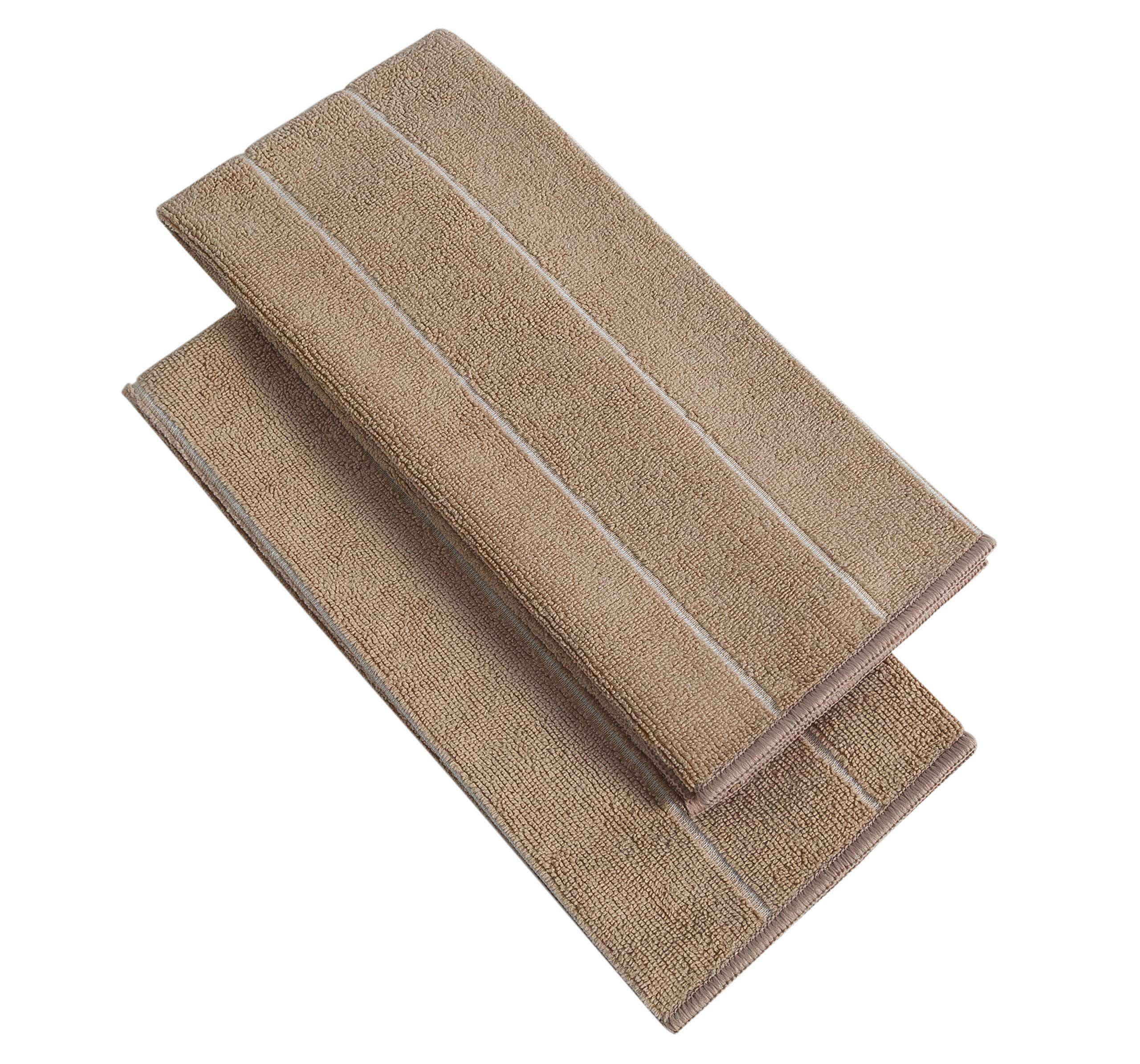 Microfiber Kitchen Towels - Super Absorbent, Soft And Solid Color Dish Towels, 8 Pack (Stripe Designed Brown And White Colors),