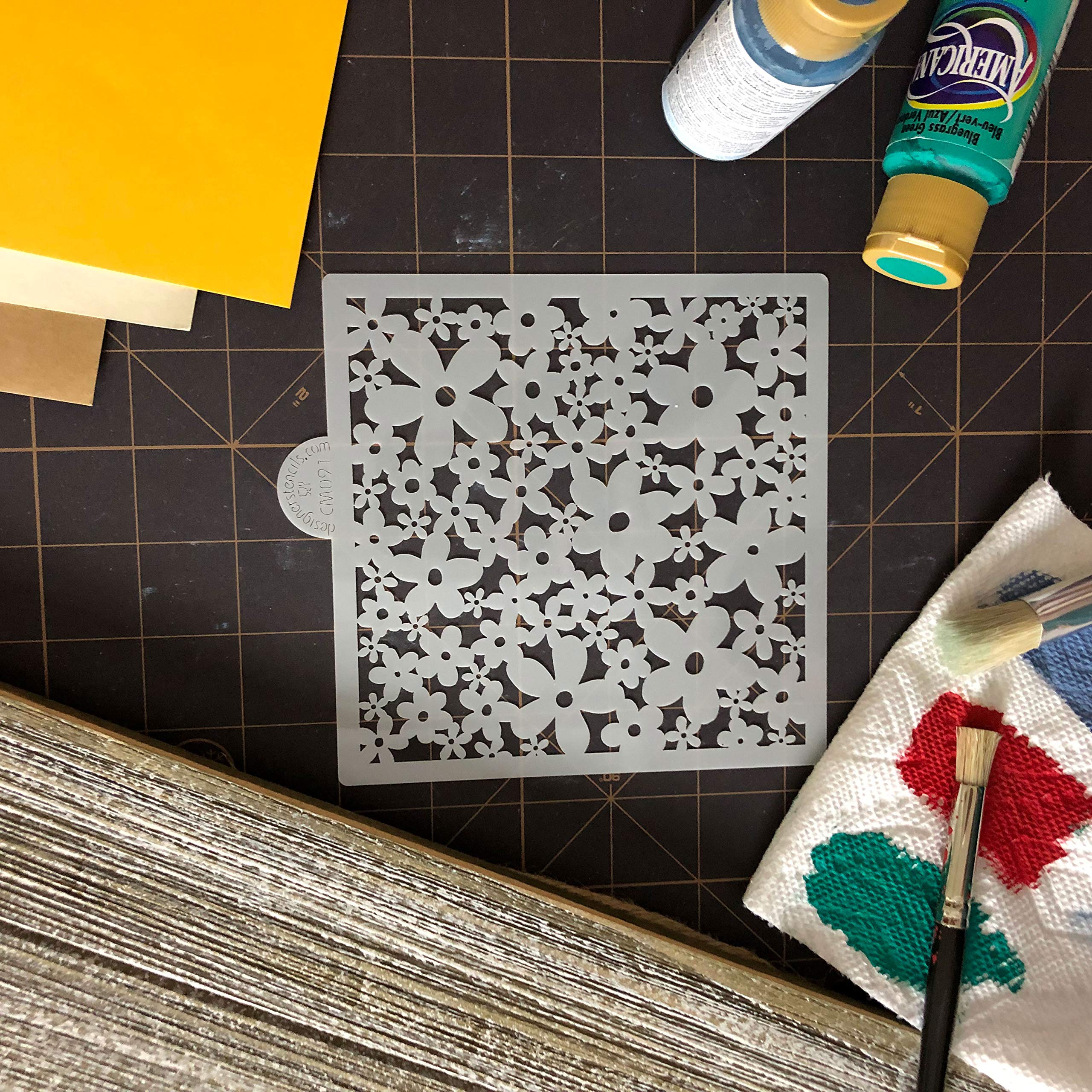 Daisy All-Over Cookie And Craft Stencil Cm091 By Designer Stencils