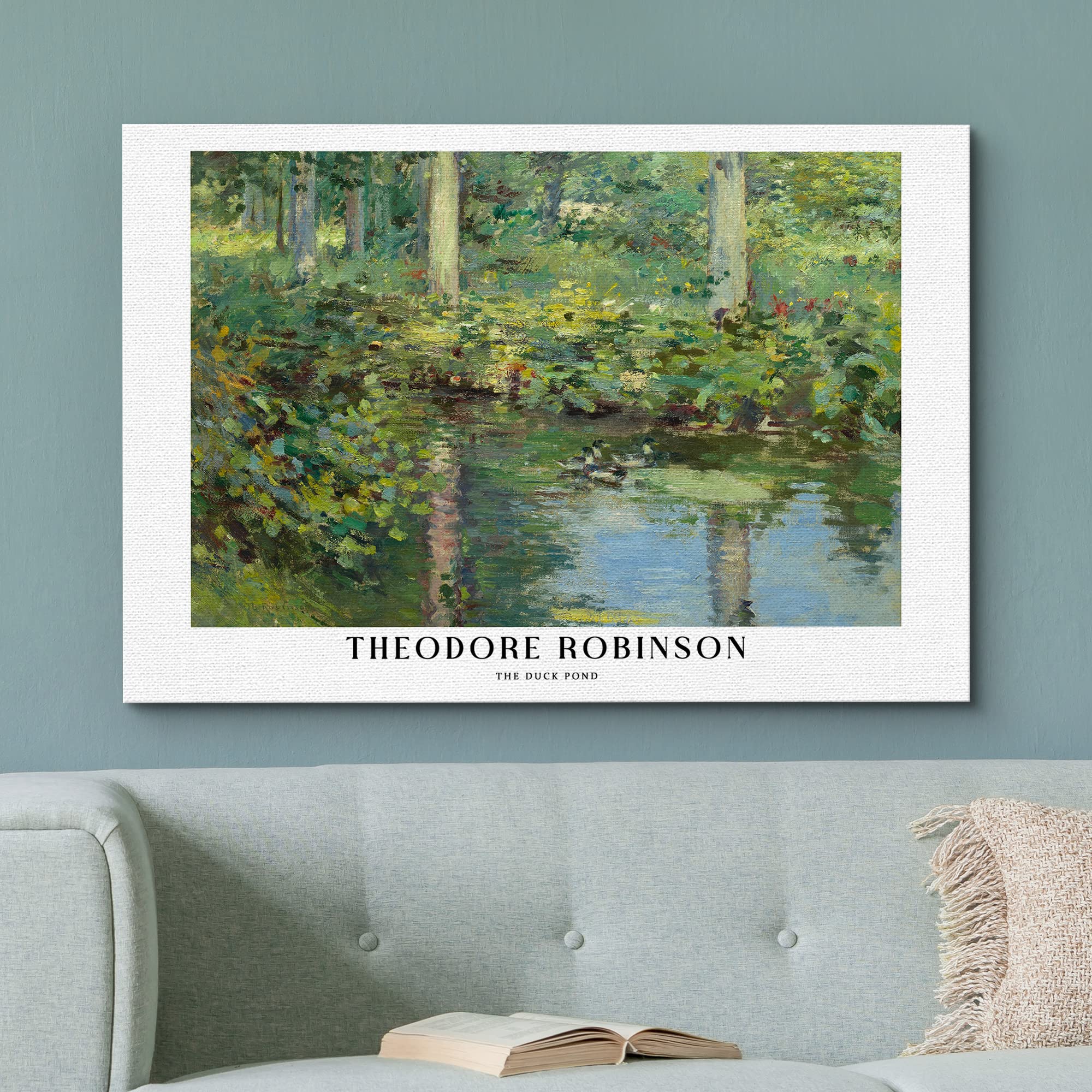 Wall26 Canvas Print Wall Art The Duck Pond By Theodore Robinson Historic Classical Illustrations Fine Art Decorative Vintage Zen