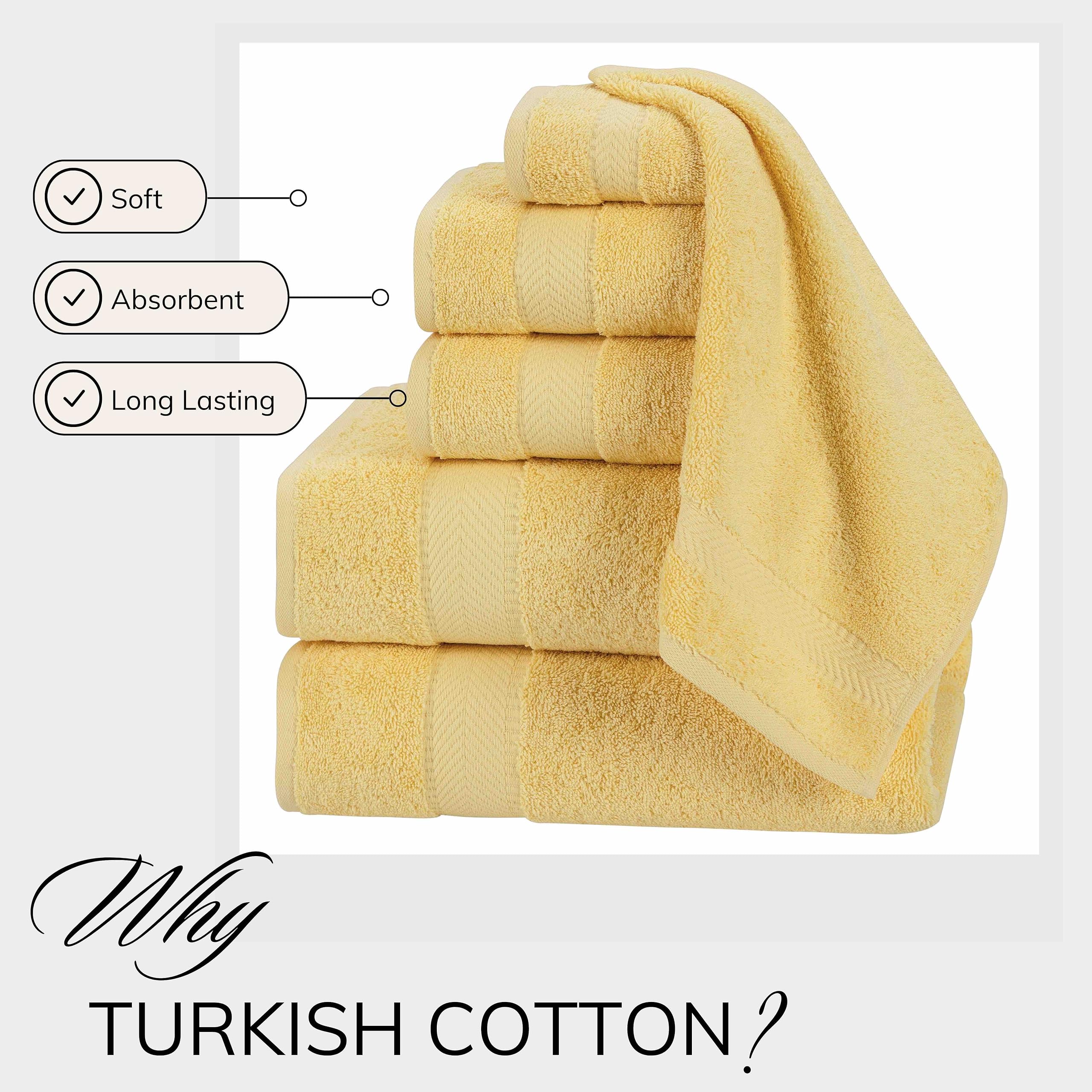 Textilom 100% Turkish Cotton 6 Pcs Bath Towel Set, Luxury Bath Towels For Bathroom, Soft & Absorbent Bathroom Towels Set ( 2 Bat