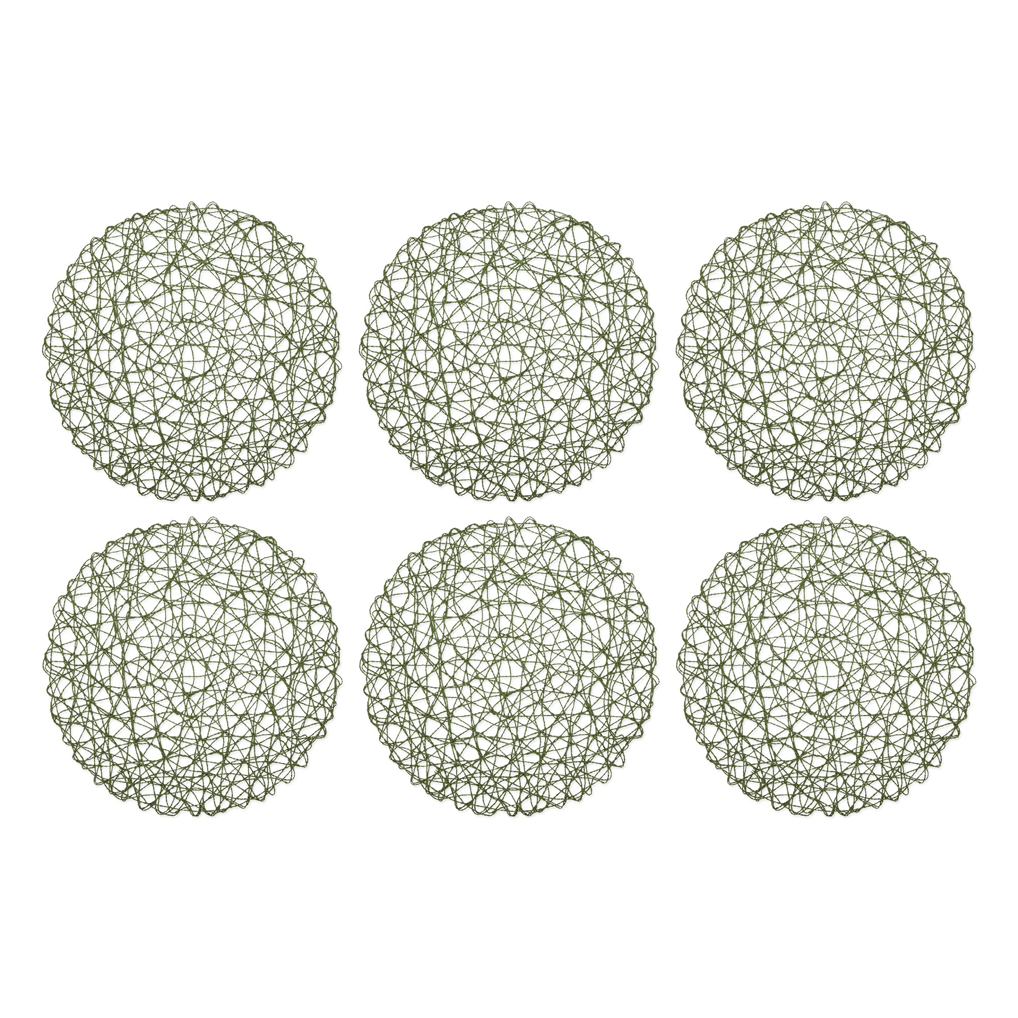 ARTICHOKE WOVEN PAPER ROUND PLACEMAT SET/6