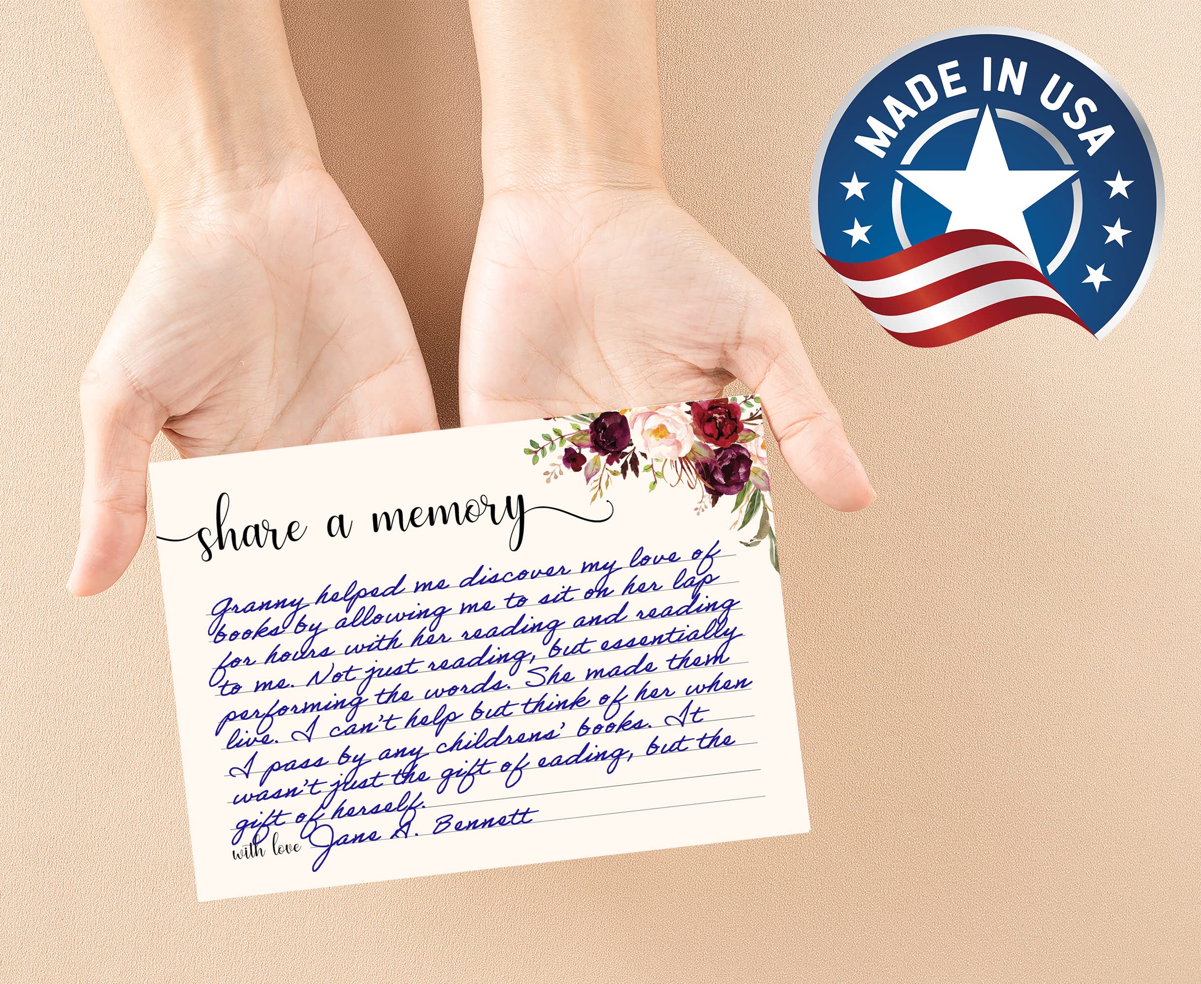Mpc Brands 100 Large Share A Memory Cards - Oversize 5 Inch X 7 Celebration Of Life Birthday Funeral Memorial Graduation Bridal