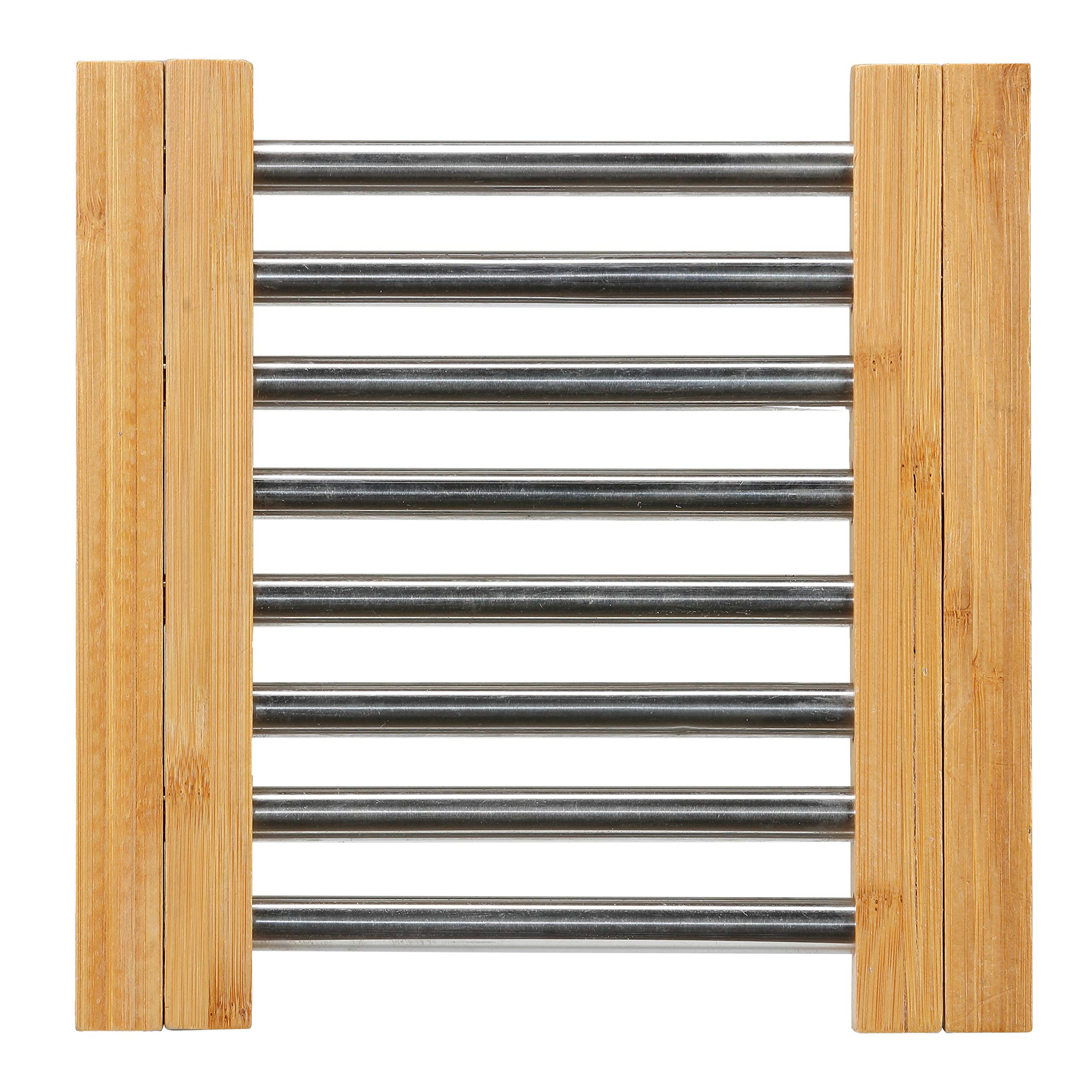 Cortesi Home Aubrey Expandable Bamboo Trivet, 8.5''-14'', Brown