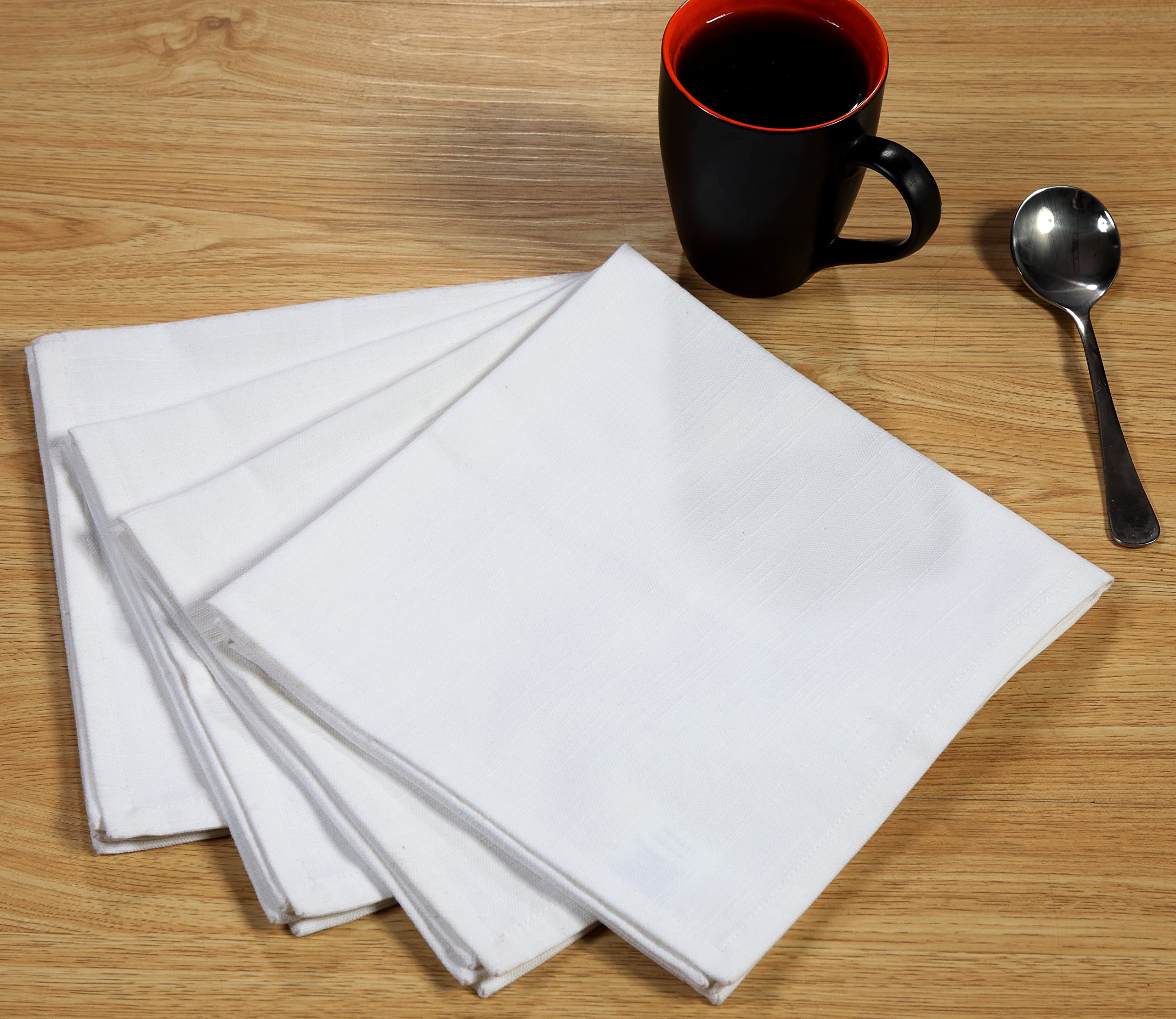 Gfi Linen Clubs Nice White Cloth Napkins,White Table Napkin Cloth,Everyday Cloth Napkin,100 Cotton Napkin18X18 White,Large Napki