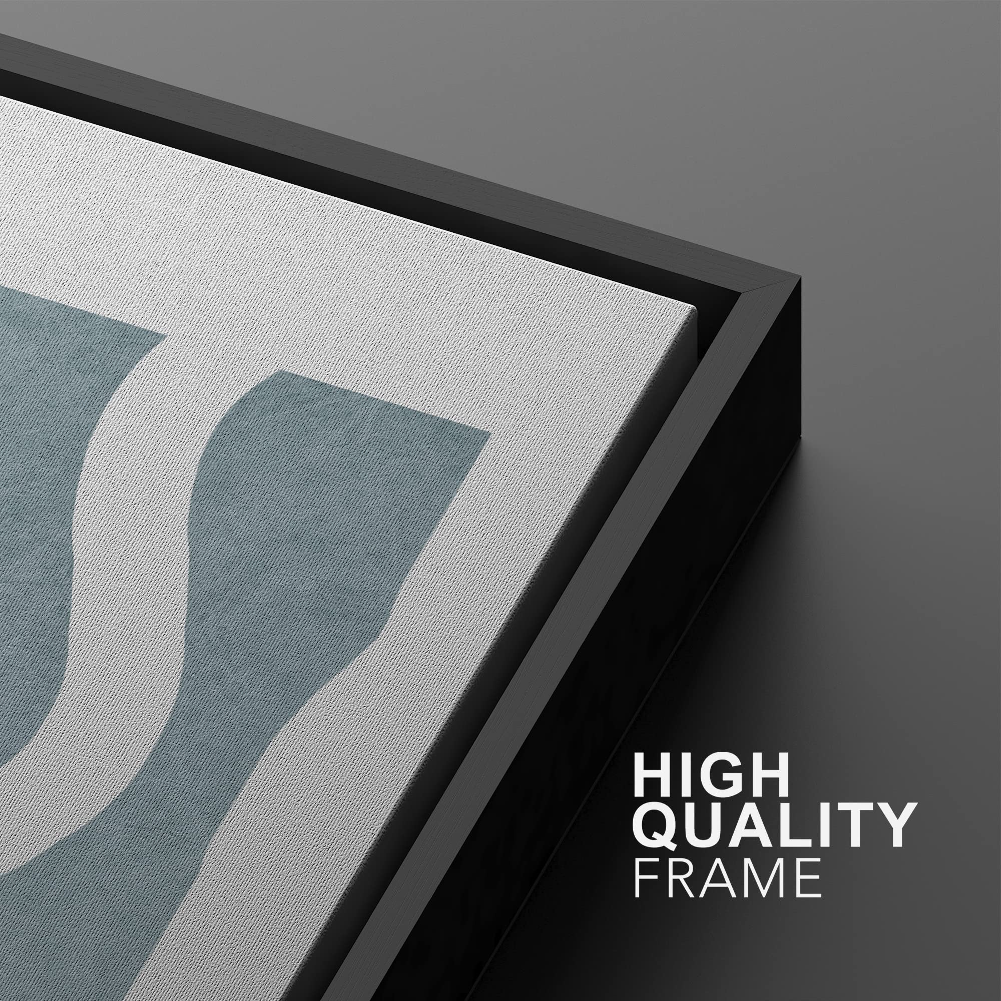 SIGNWIN Framed Wall Art Print Set White Lines Over Blue Green Background Abstract Swirly Digital Art Modern Art Mid-Century Modern Expressive for Living Room  Bedroom  Office - 24''x36''x2 Black