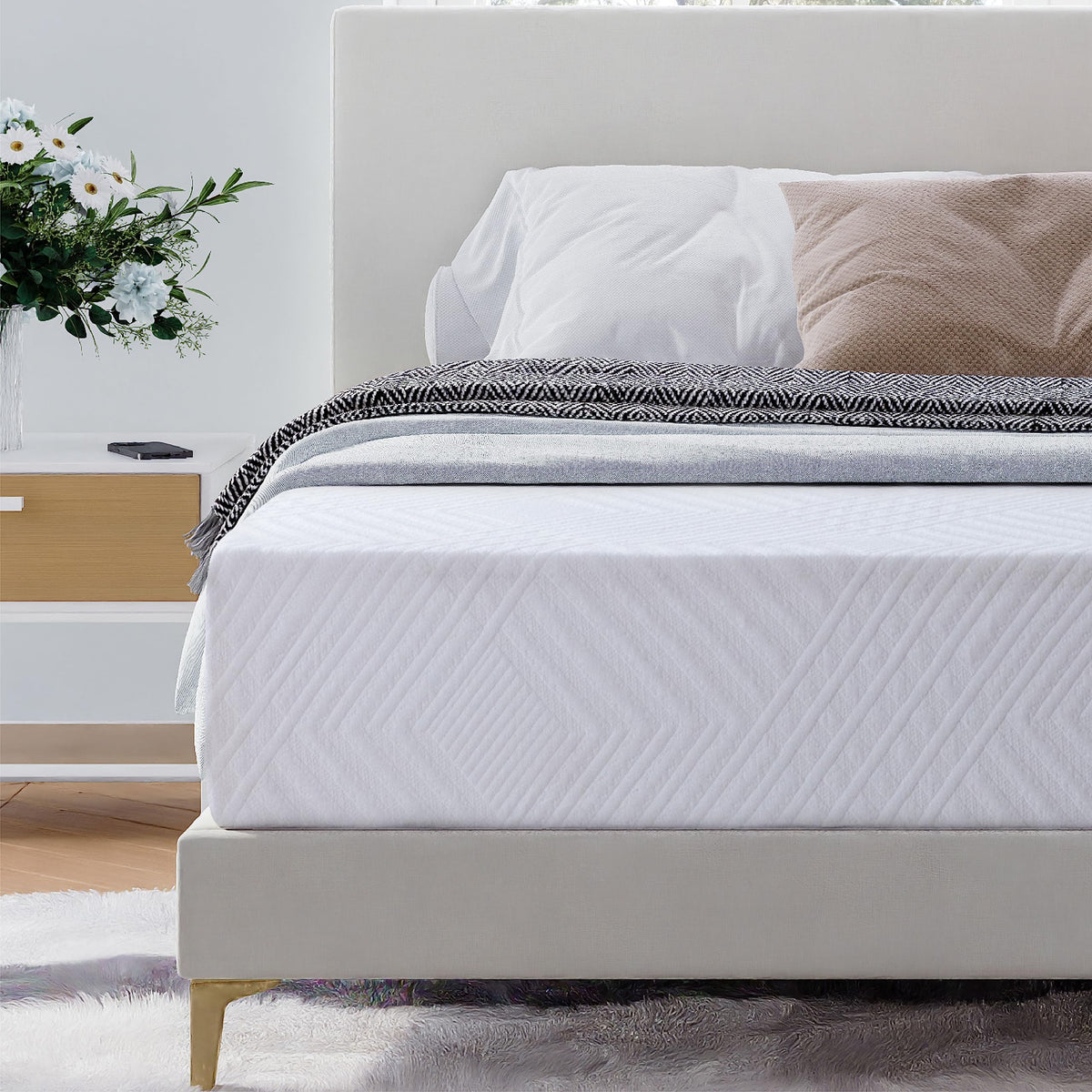Dyonery Full Mattress - 12 Inch Green Tea Memory Foam Mattress- Full Mattress In A Box - Certipur-Us Certified Fiberglass Free M