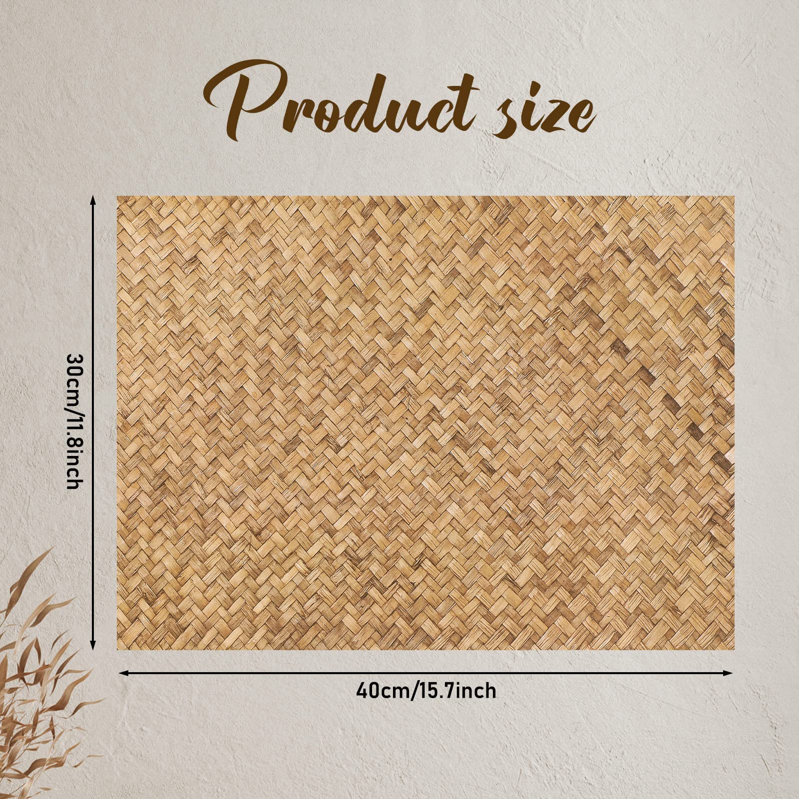 100 Pcs Rattan Paper Placemats 11.8 X 15.7 Inch Disposable Wicker Printed Paper Place Mats Farmhouse Disposable Wicker Chargers