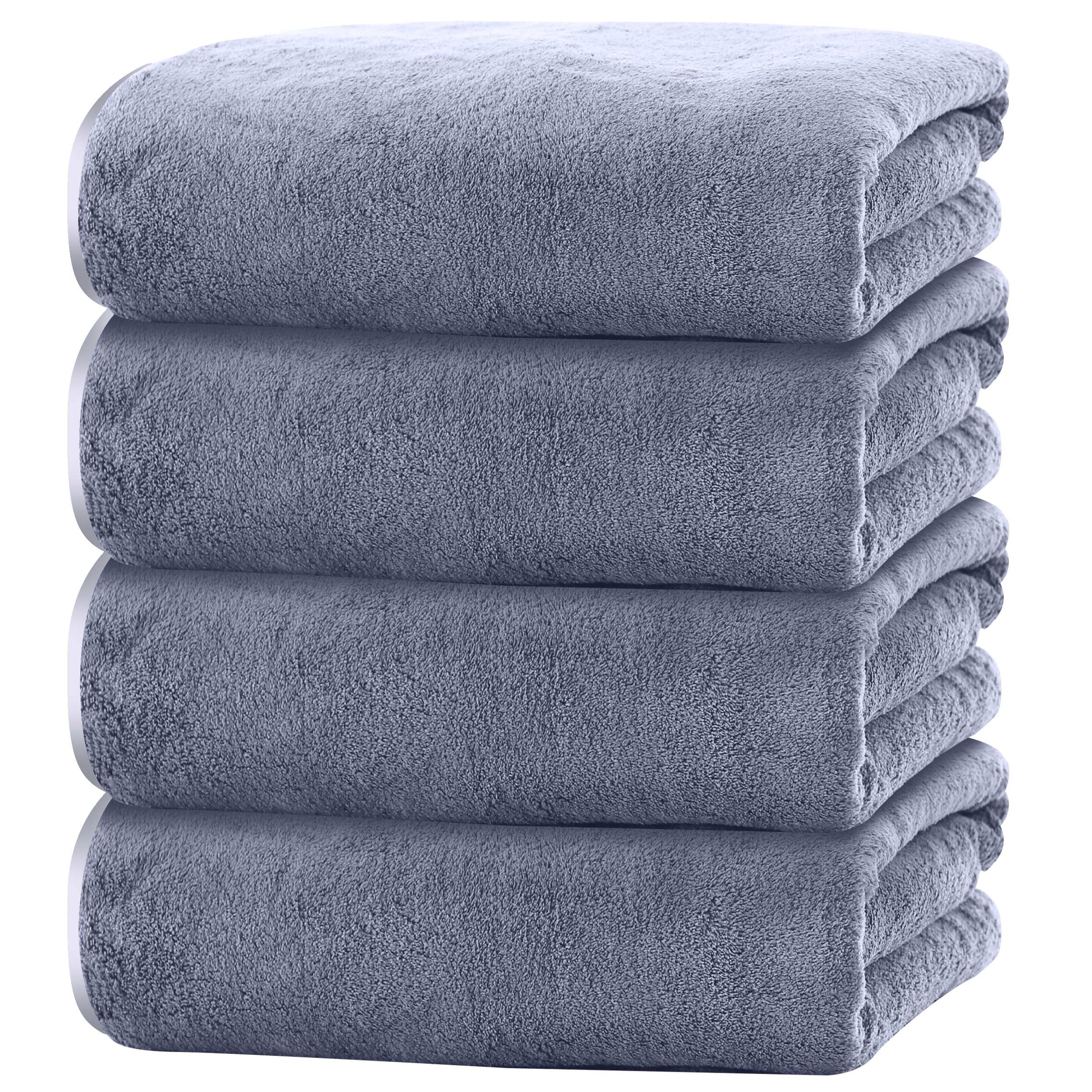 Cosy Family Microfiber 4 Pack Bath Towel Set, Lightweight And Quick Drying, Ultra Soft Highly Absorbent Towels For Bathroom, Gym