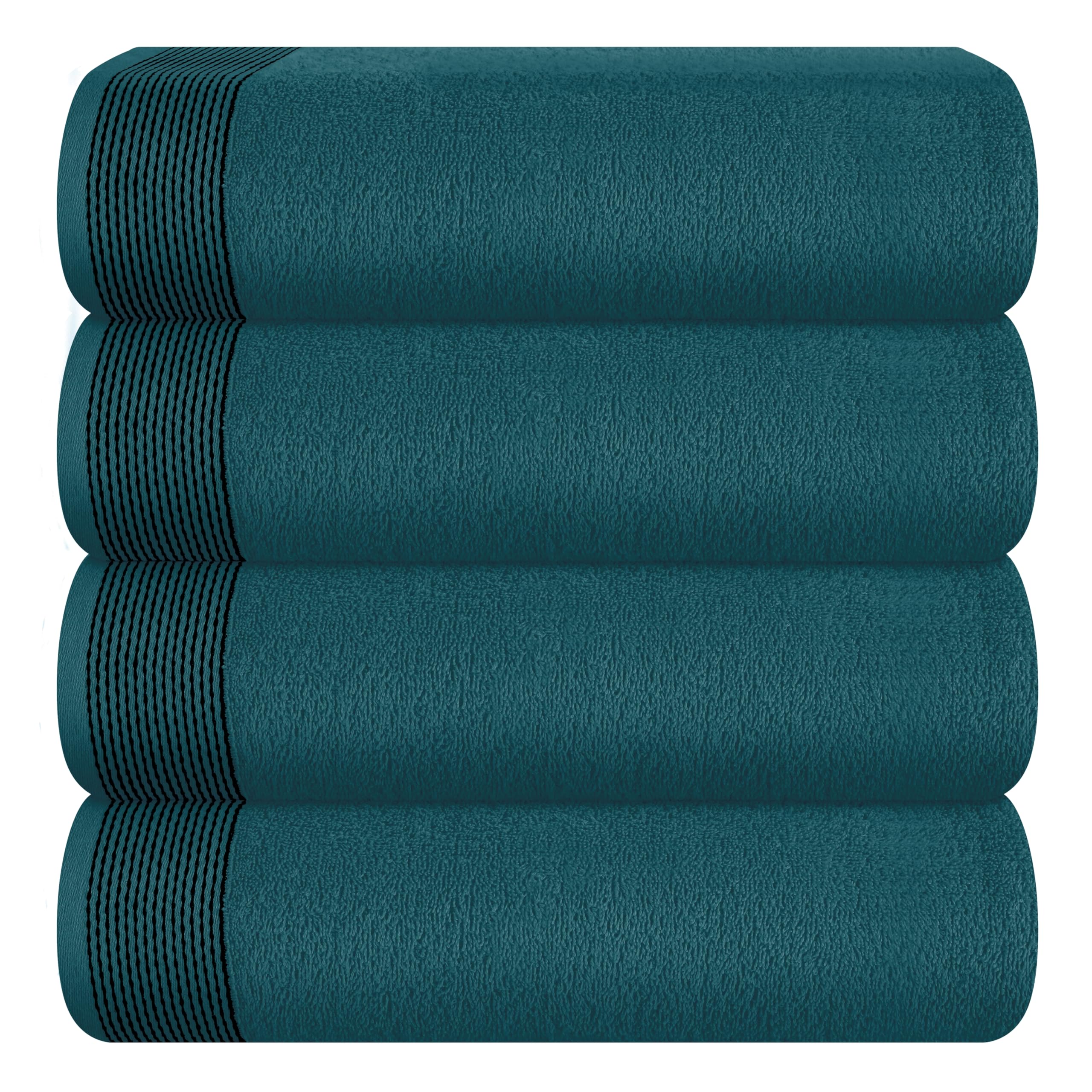 Belizzi Home Ultra Soft 4 Pack Oversized Bath Towel Set 27X54 Inches, 100% Cotton Bath Towels, Highly Absorbant Compact Quickdry