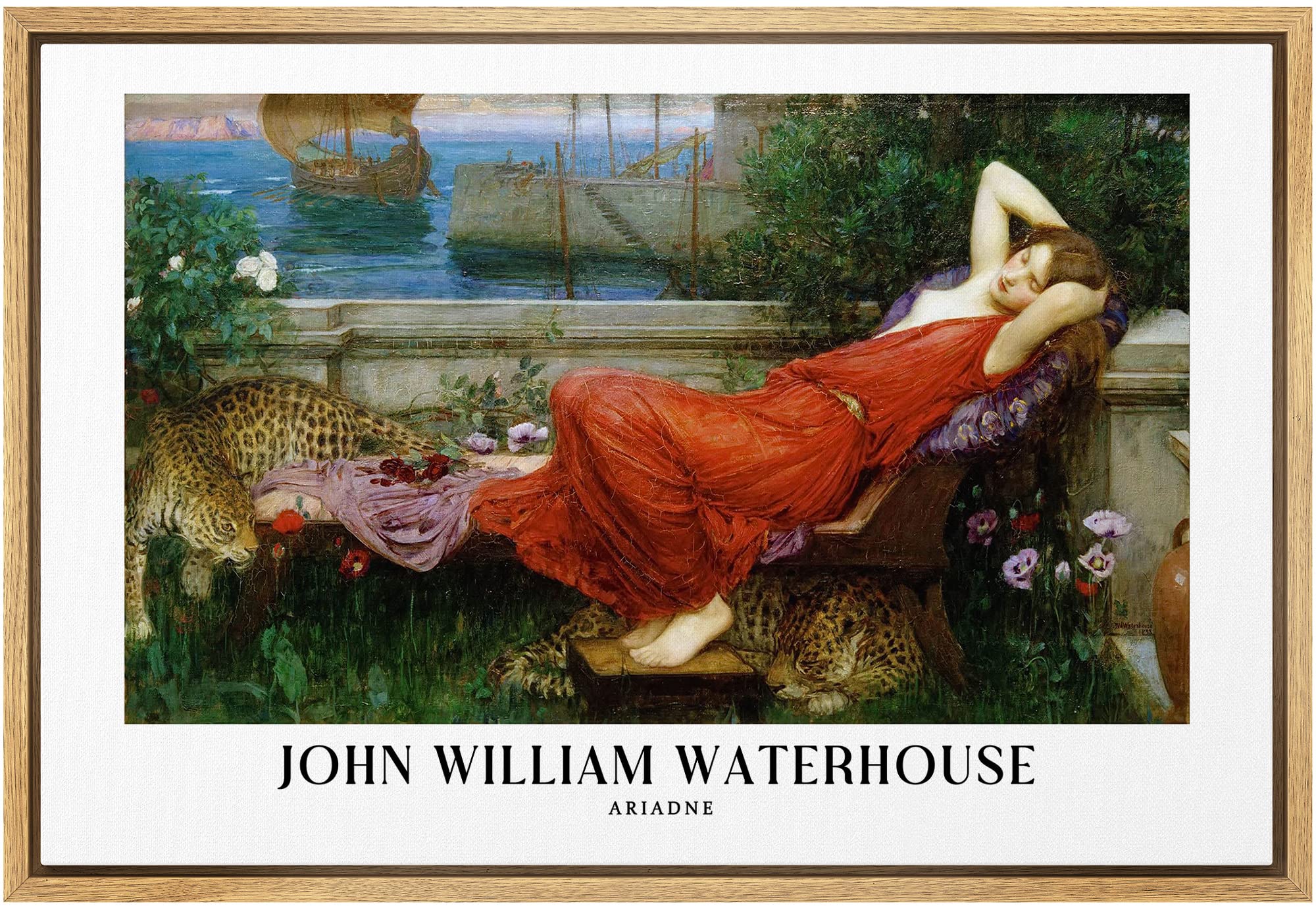 Wall26 Framed Canvas Print Wall Art Ariadne By John William Waterhouse Historic Classical Illustrations Fine Art Decorative Vint